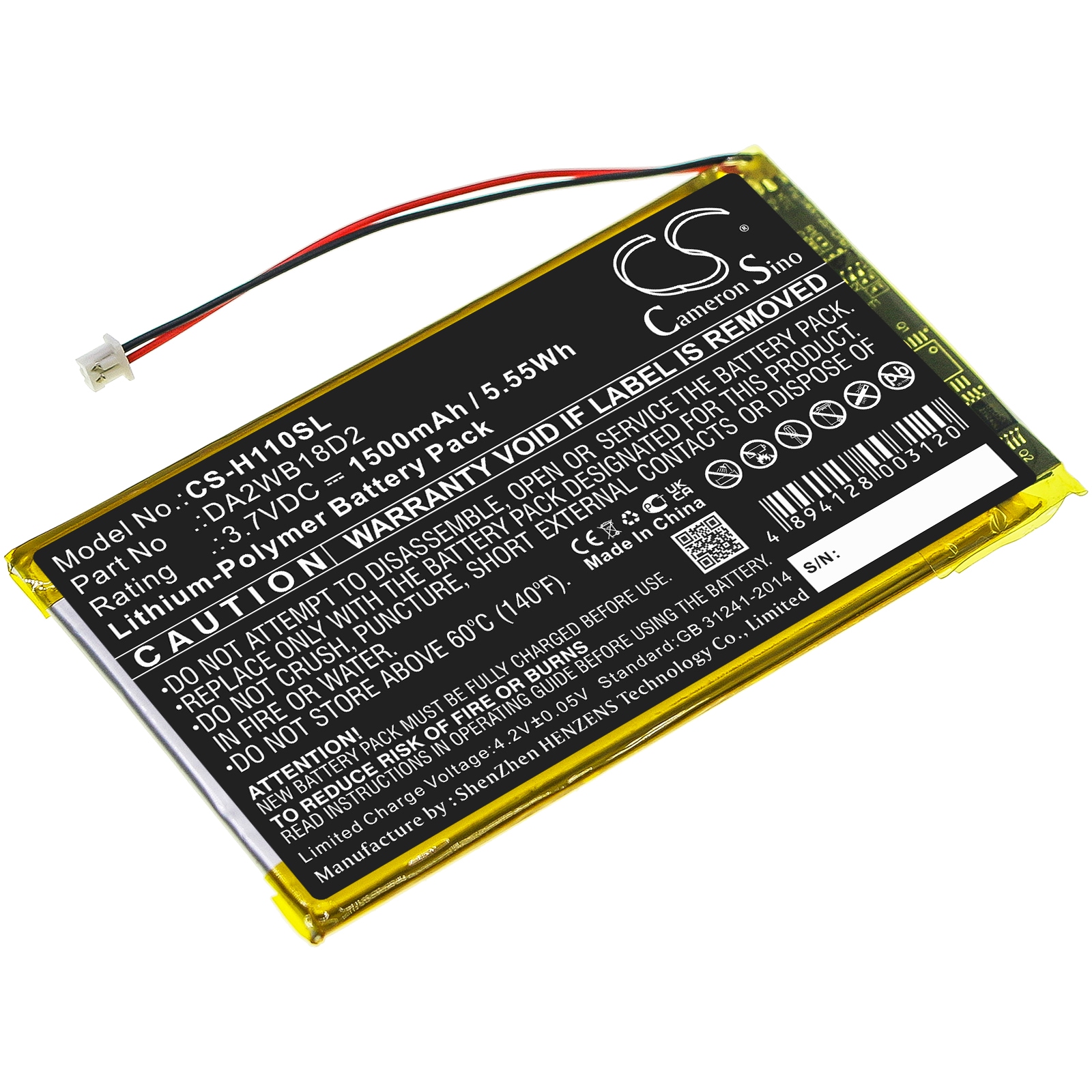 Batteri for mediespiller for iRiver H110, H120, H140 osv.