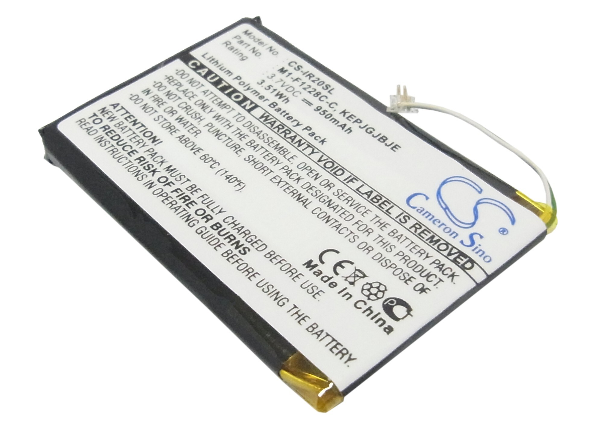 Batteri til mediespiller for iRiver Clix Plus, U20, REI-iriverclix2 og andre.