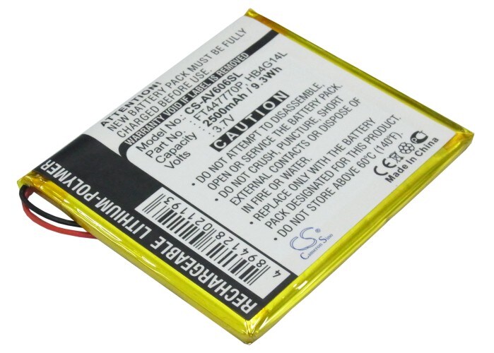 Mediespillerbatteri for Archos AV605 Wifi 605 GPS 4GB, AV605 Wifi 605 GPS 30GB og andre.