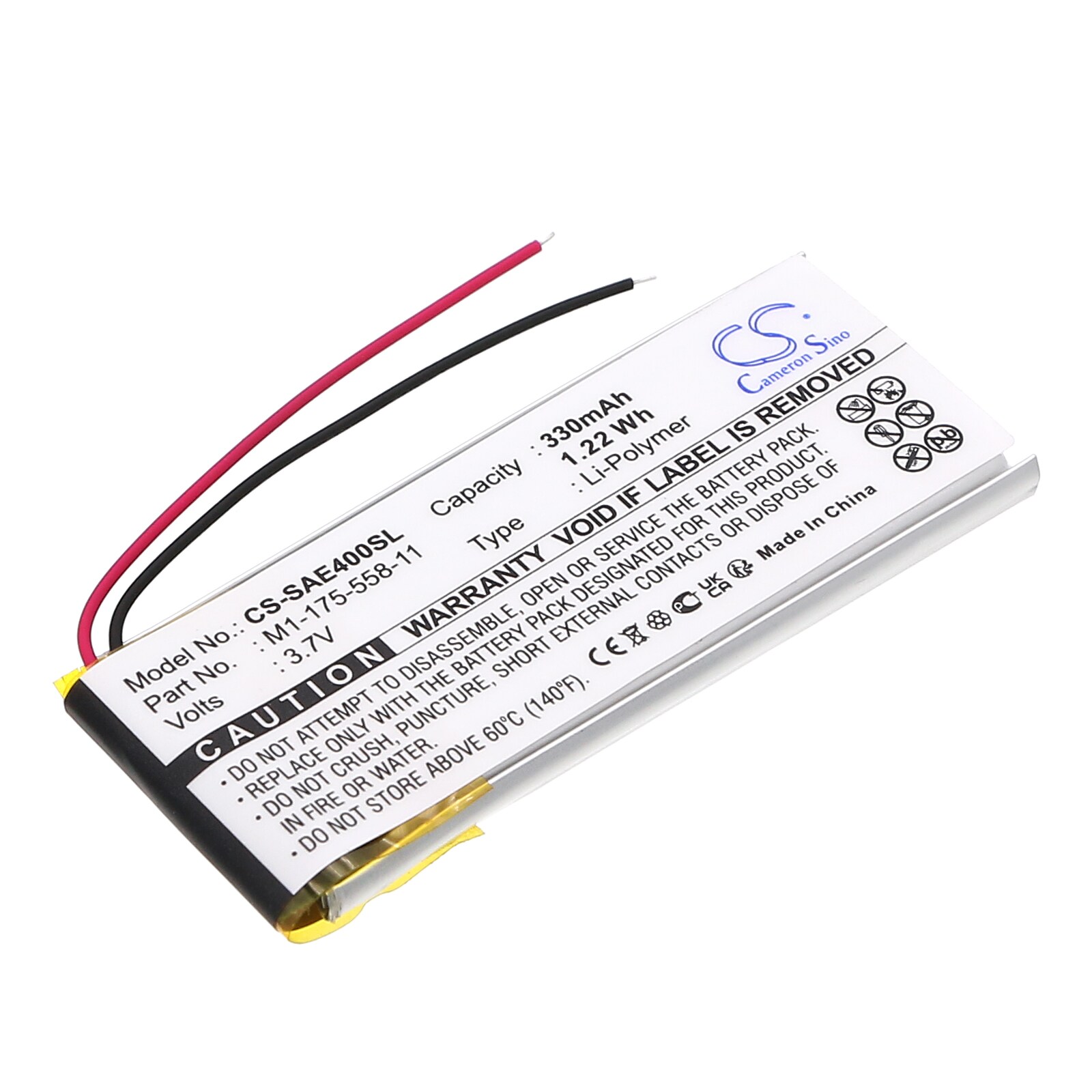 Batteri for mediespiller for Sony NW-E403, NW-E405, NW-E407 osv.