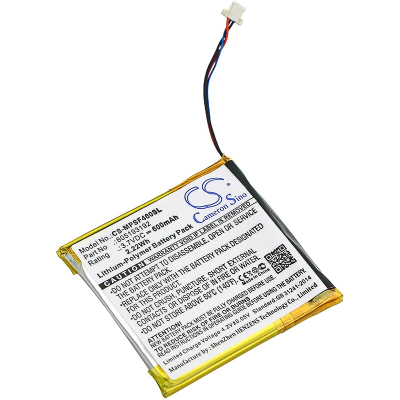 Batteri til mediespiller for SanDisk Sansa View 8 GB, Sansa View 16 GB osv.