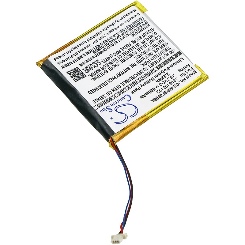 Batteri til mediespiller for SanDisk Sansa View 8 GB, Sansa View 16 GB osv.