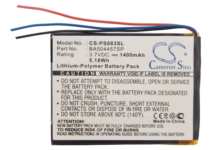 Batteri for mediespiller for Philips GoGear Muse, SA2MUS16S/02, SA3MUS08S/37
