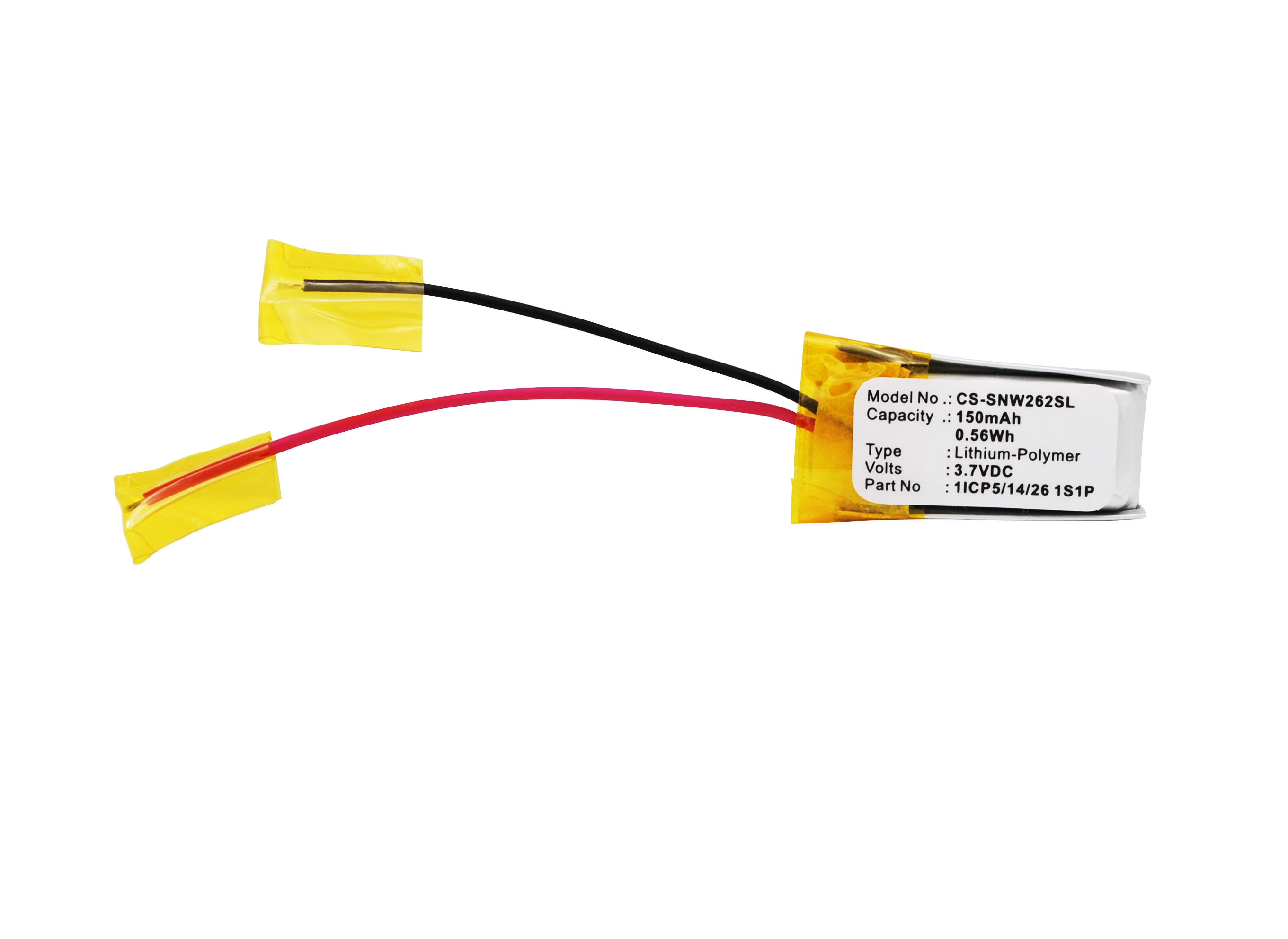 Batteri for mediespiller for Sony NWZ-W262