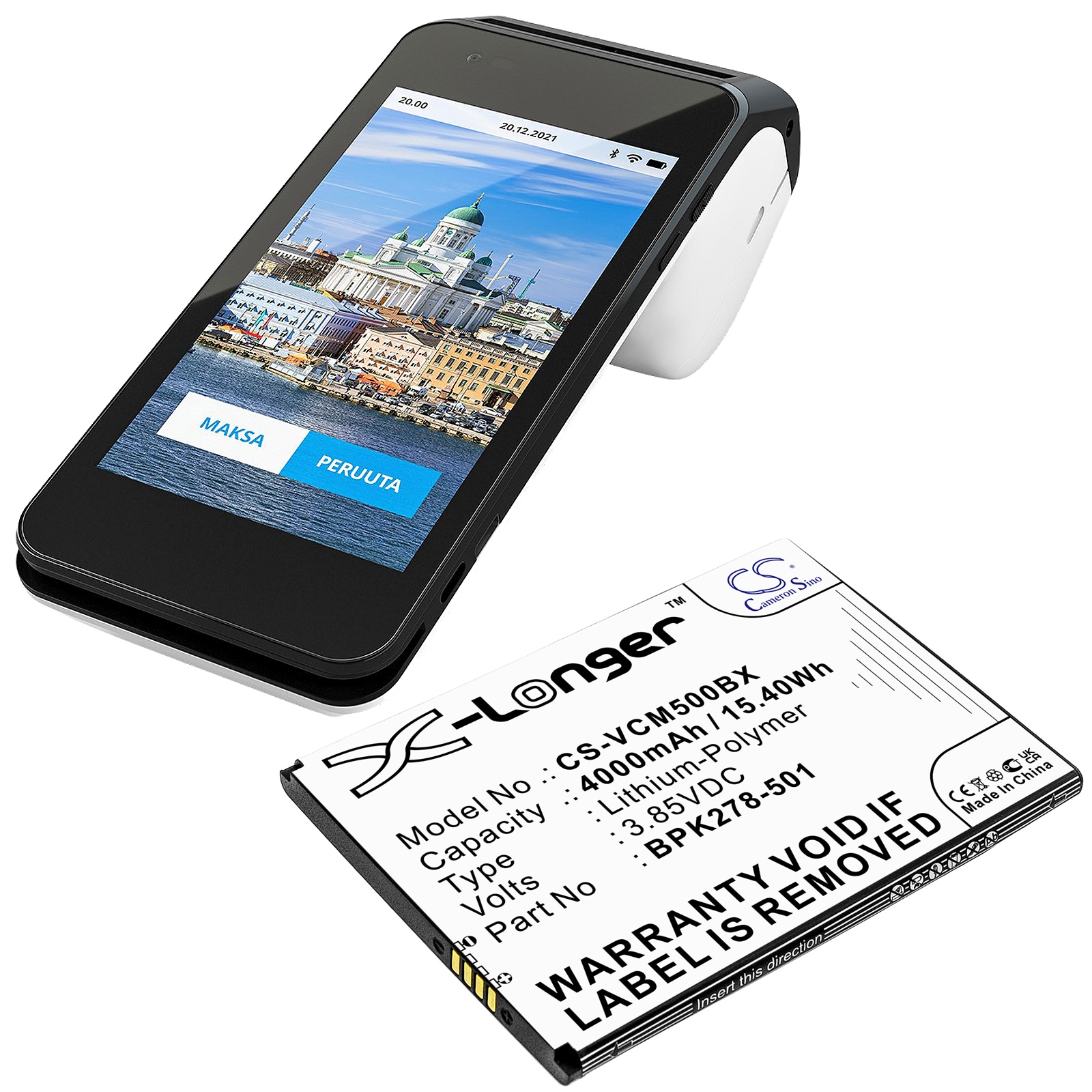 Batteri til betalingsterminal for Verifone CM5