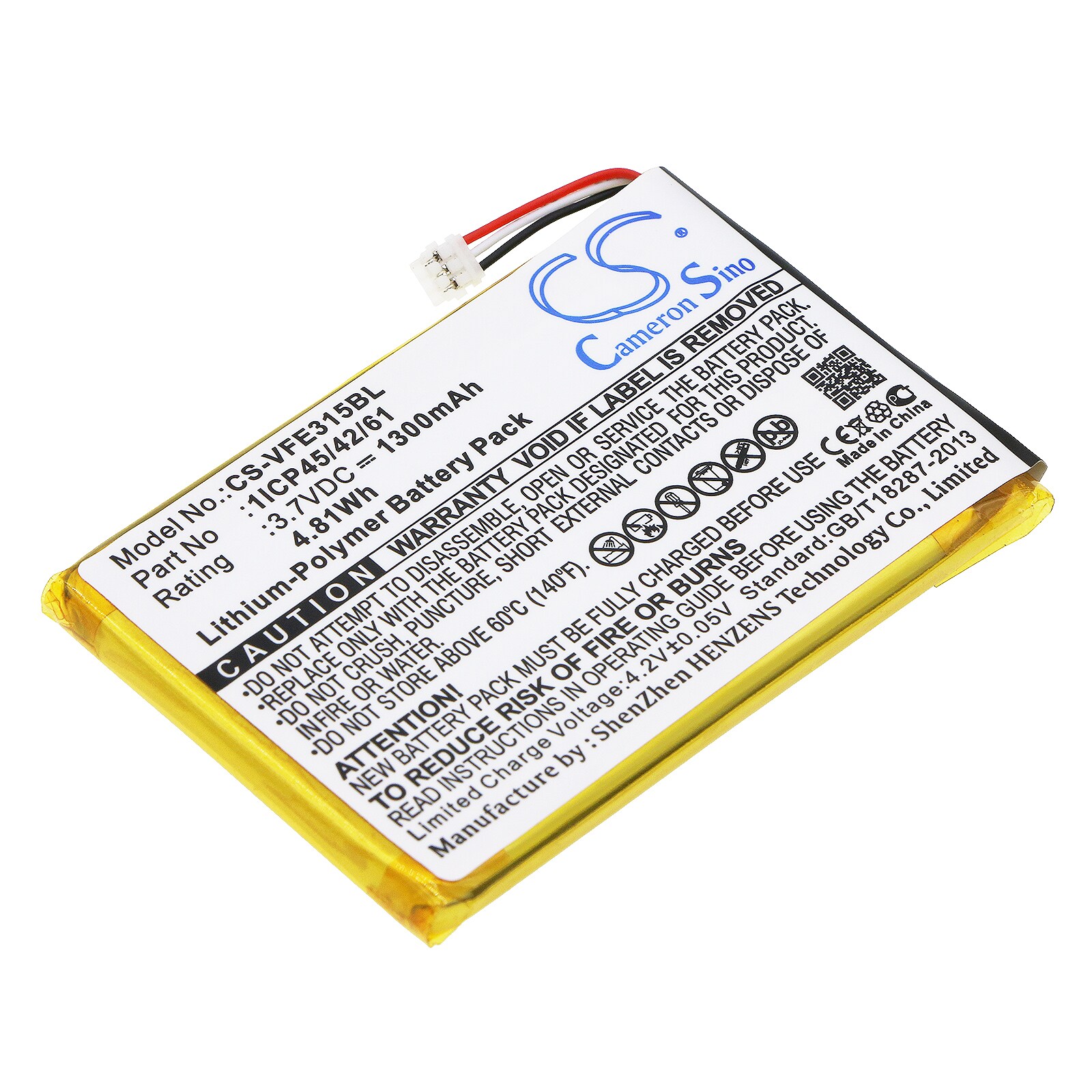 Batteri til betalingsterminal for Verifone e315, e315M, e335 osv.