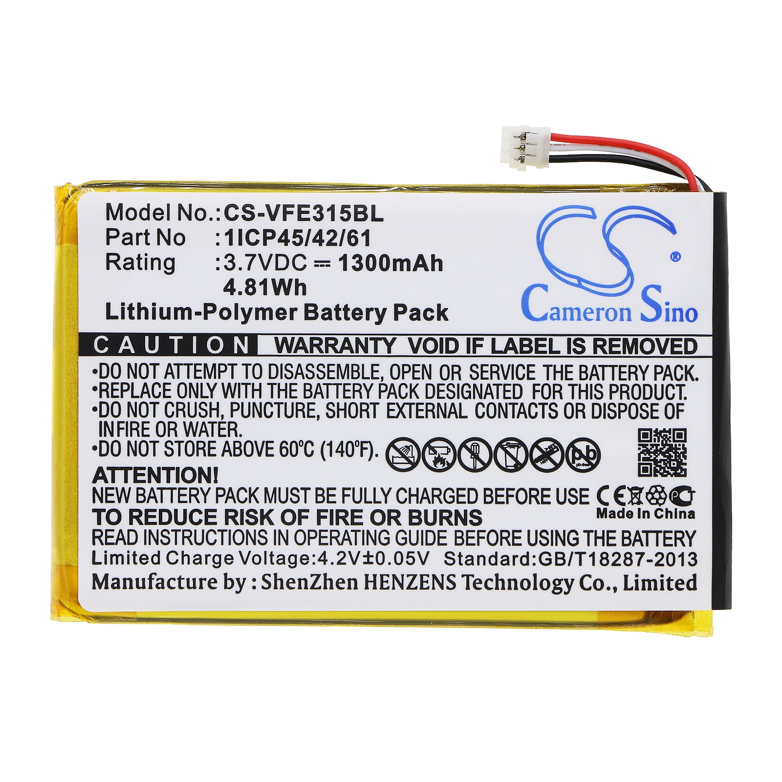 Batteri til betalingsterminal for Verifone e315, e315M, e335 osv.