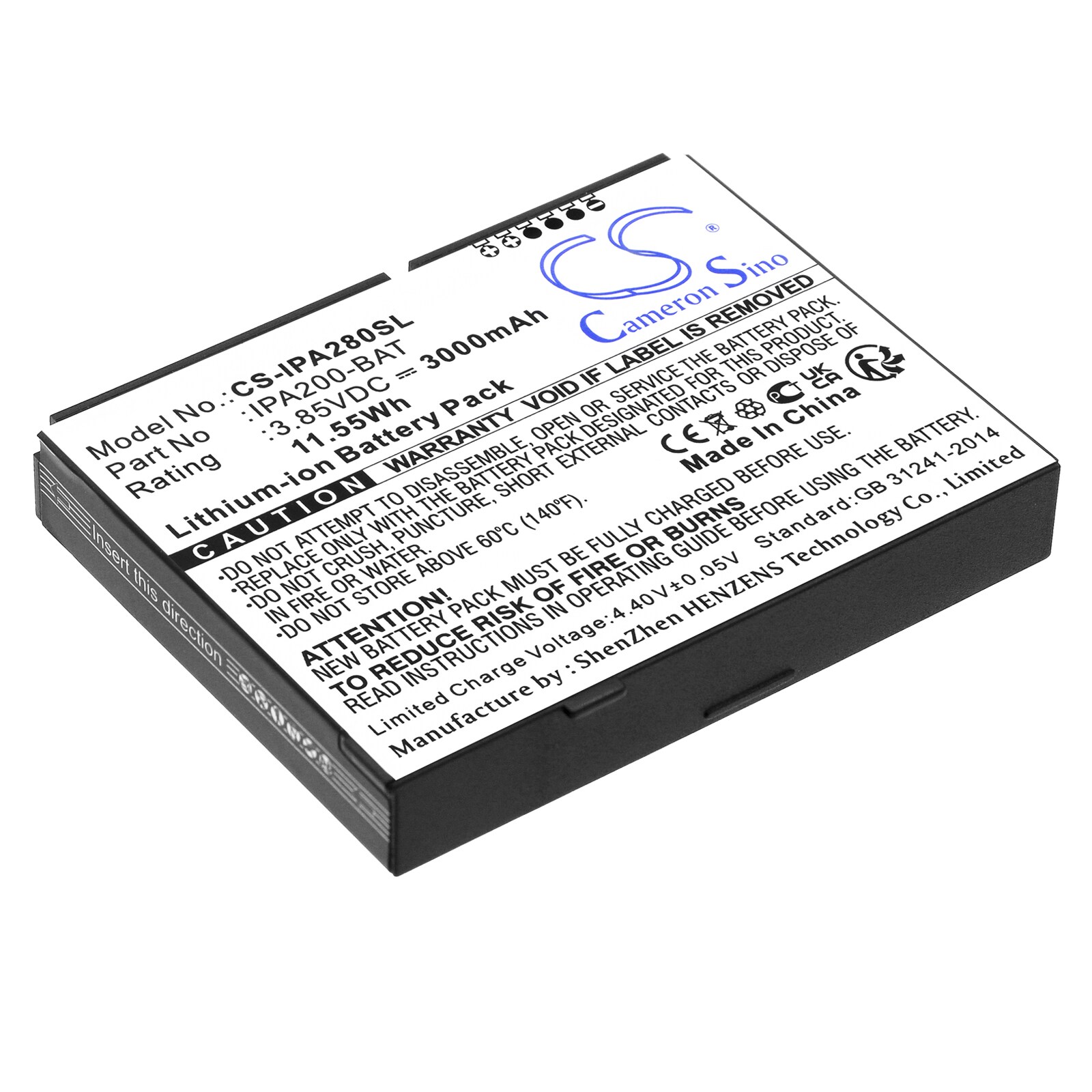 Batteri til betalingsterminal for Ingenico iPA200, iPA280