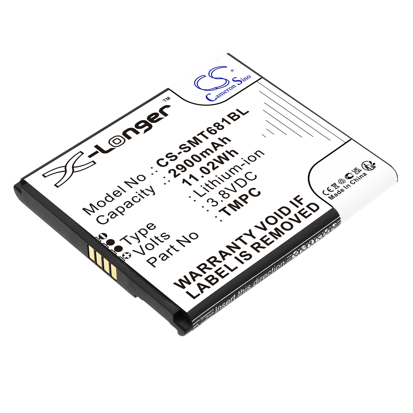 Batteri til betalingsterminal for Sunni T6810, T6810H, T6810M osv.