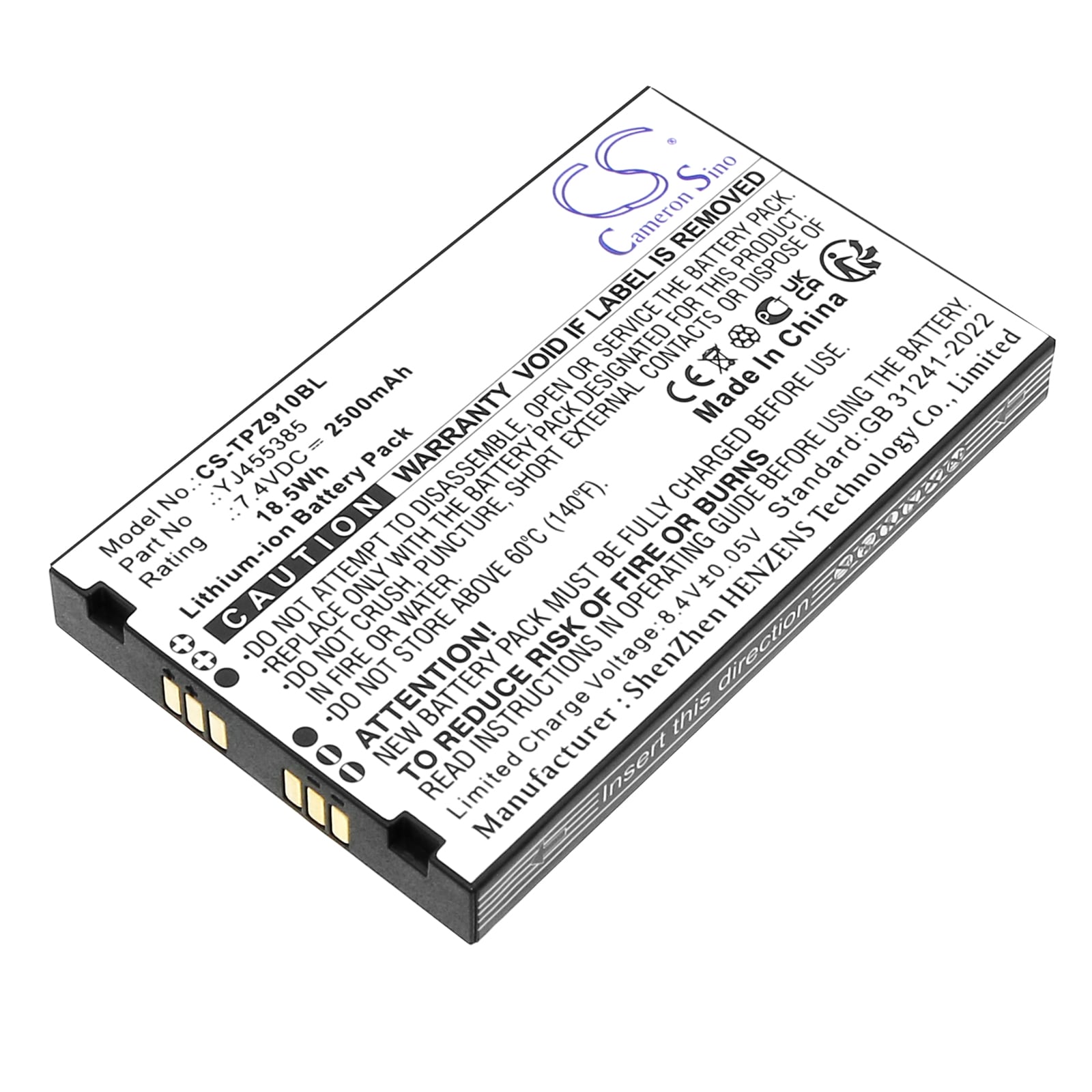 Batteri til betalingsterminal for Topwise Z91
