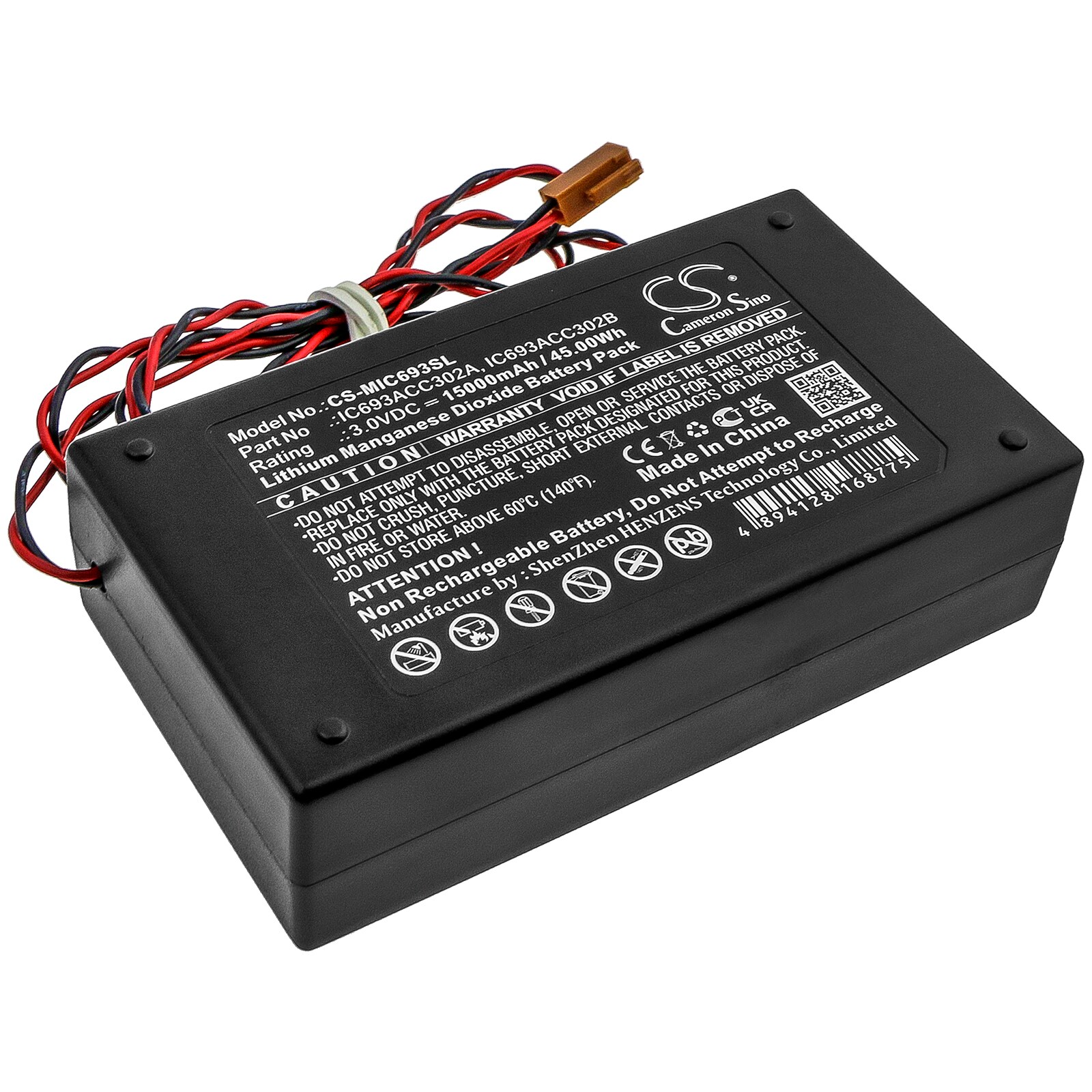 Batteri for PLC for GE Intelligent Platforms IC693ACC302A, IC693ACC302B