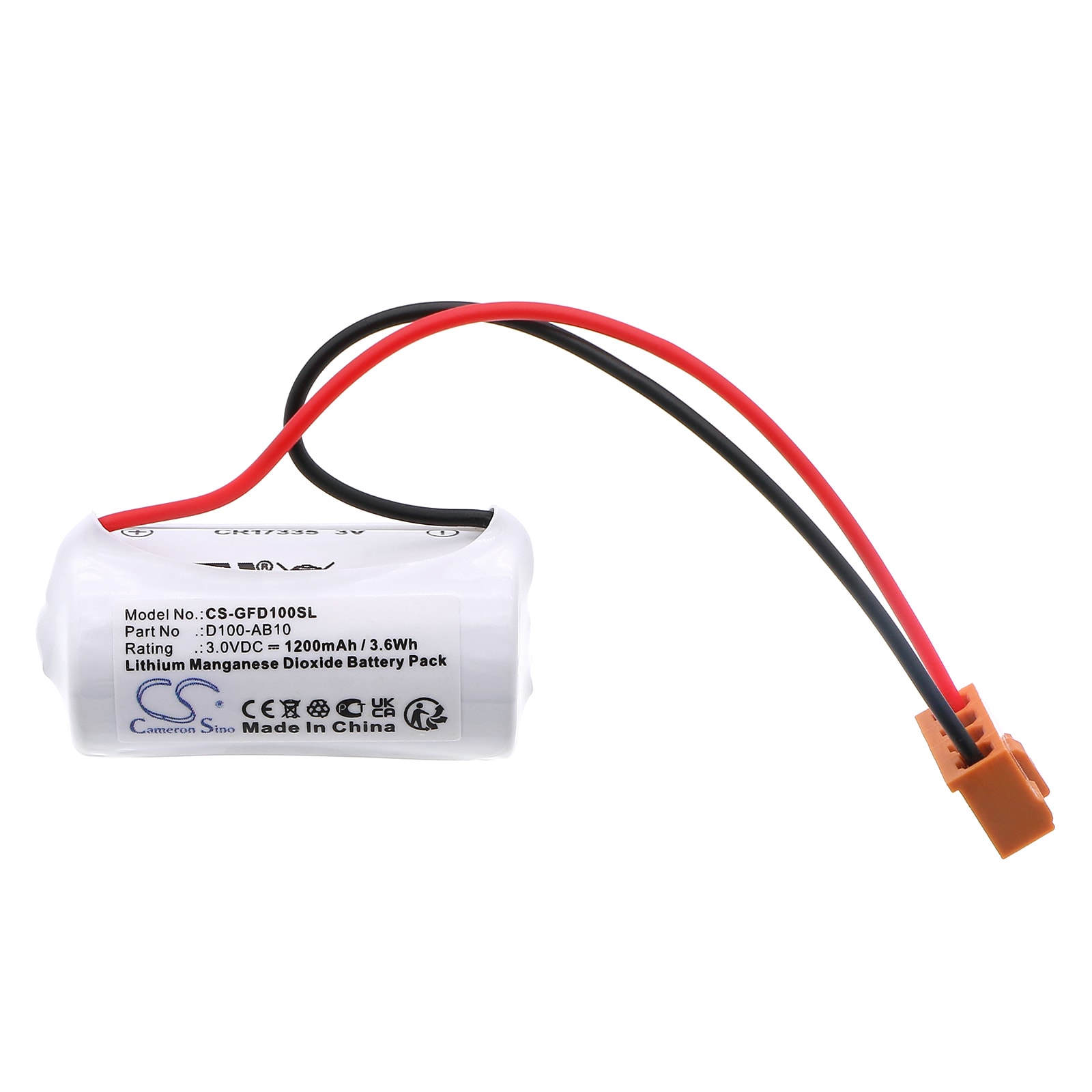 Batteri for PLC for GE Intelligent Platforms D100, D100 programmerbare logiske styringer, D100-AB10