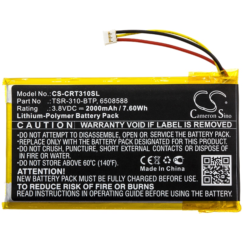 Batteri for Crestron TSR-310 fjernkontroll, TSR-310 håndholdt fjernkontroll med berøringsskjerm
