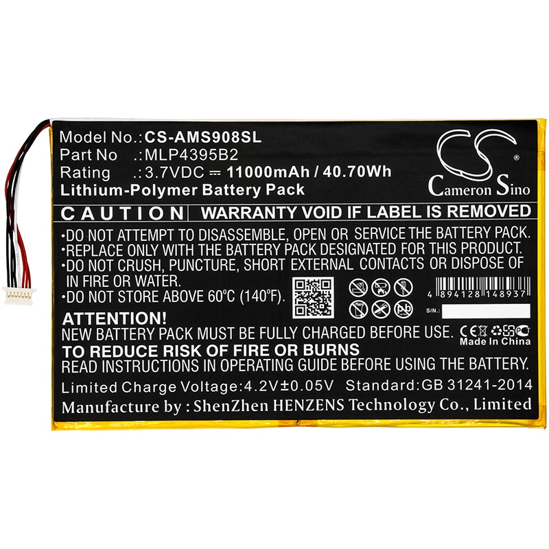 Batteri til diagnoseskanner for Autel MaxiSys MS908, MaxiSys MS908P Pro og andre.