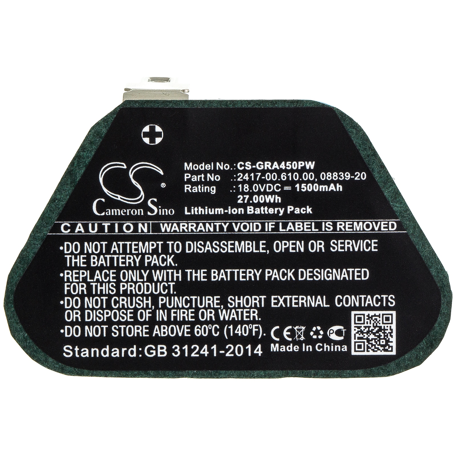 Batteri for hageredskaper til Gardena Accucut 400Li, Accucut 450Li, 02417-20