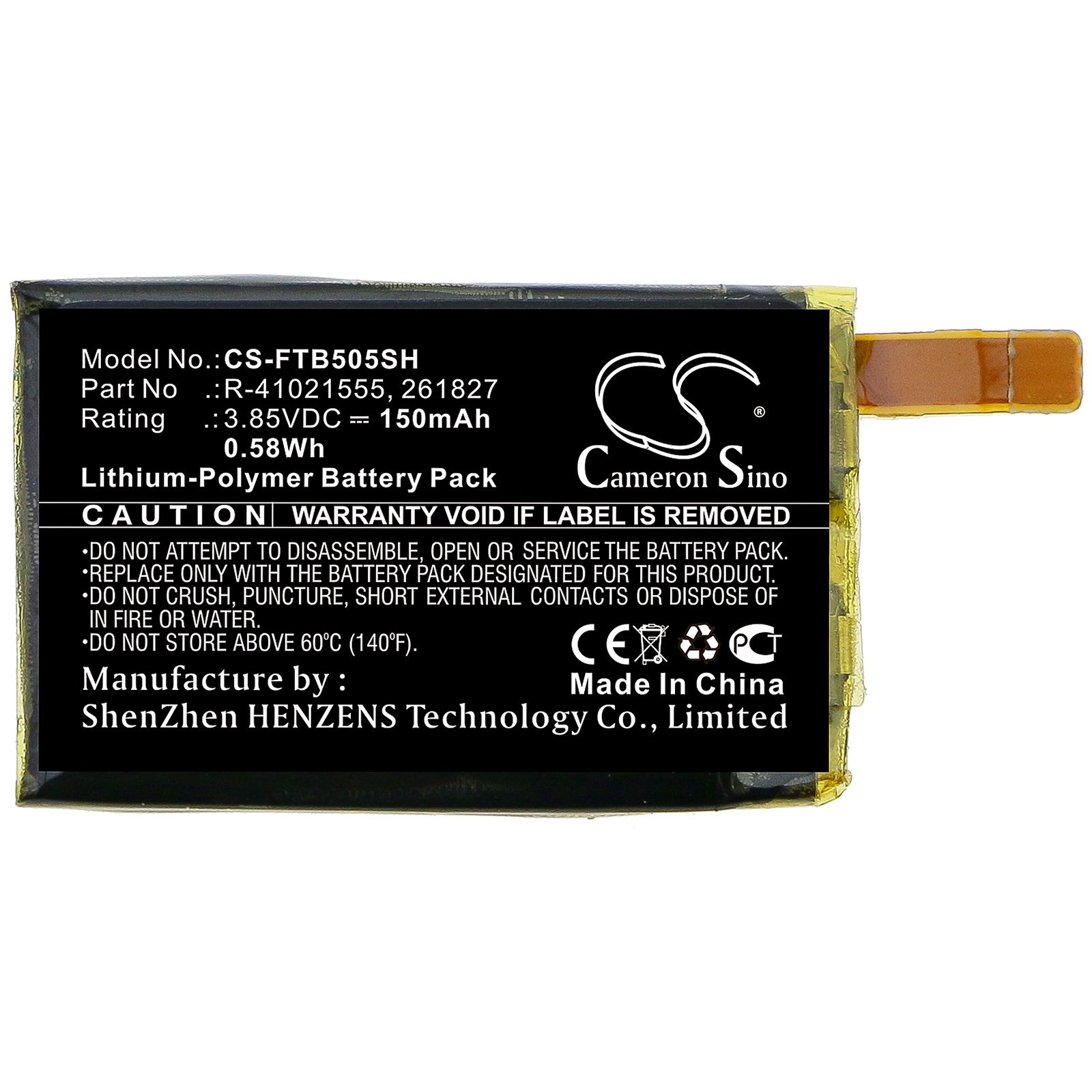 Batteri til smartklokke for Fitbit Versa, FB504, FB505
