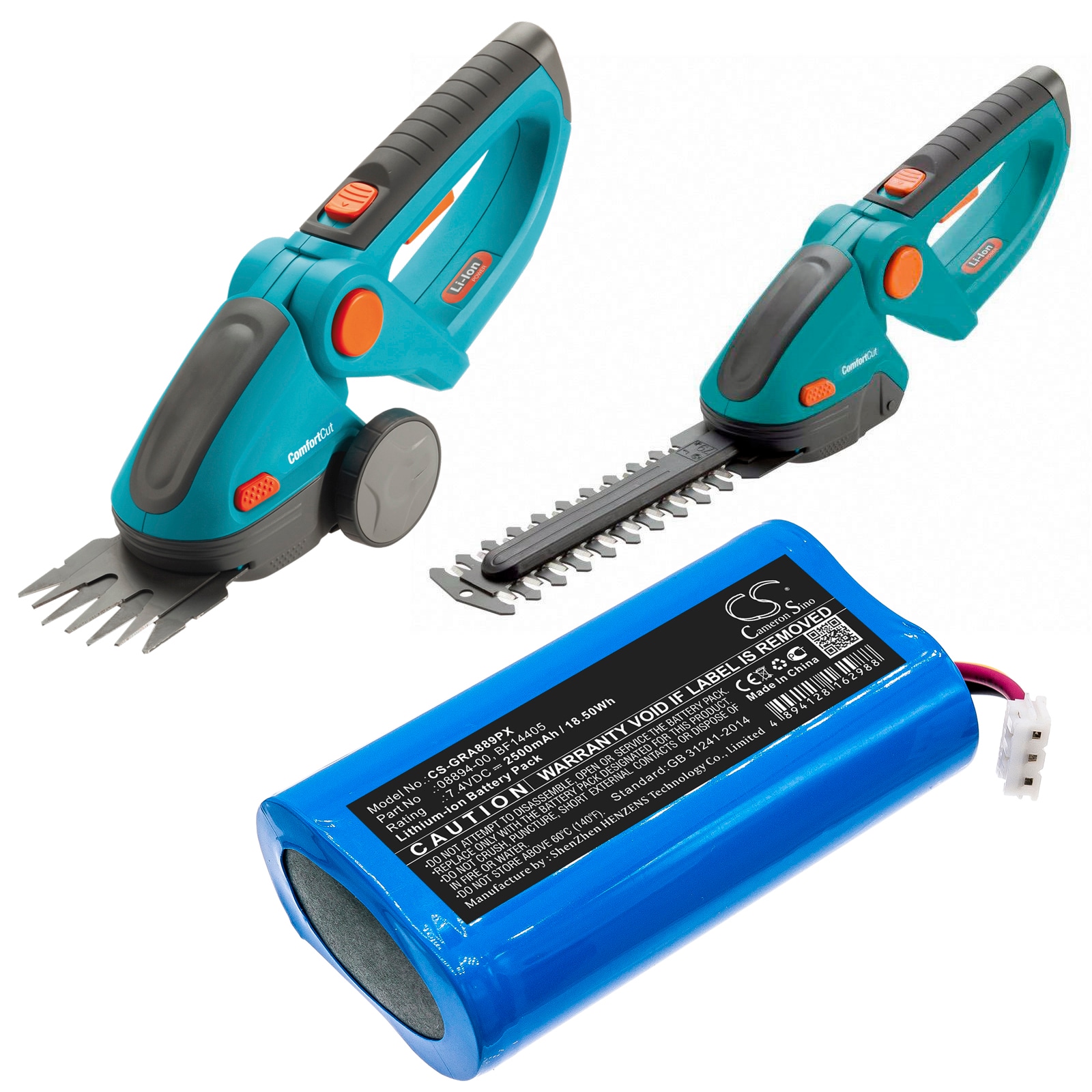 Batteri for hageredskaper for Gardena ComfortCut 8893, ComfortCut 8895, D-89079 Ulm