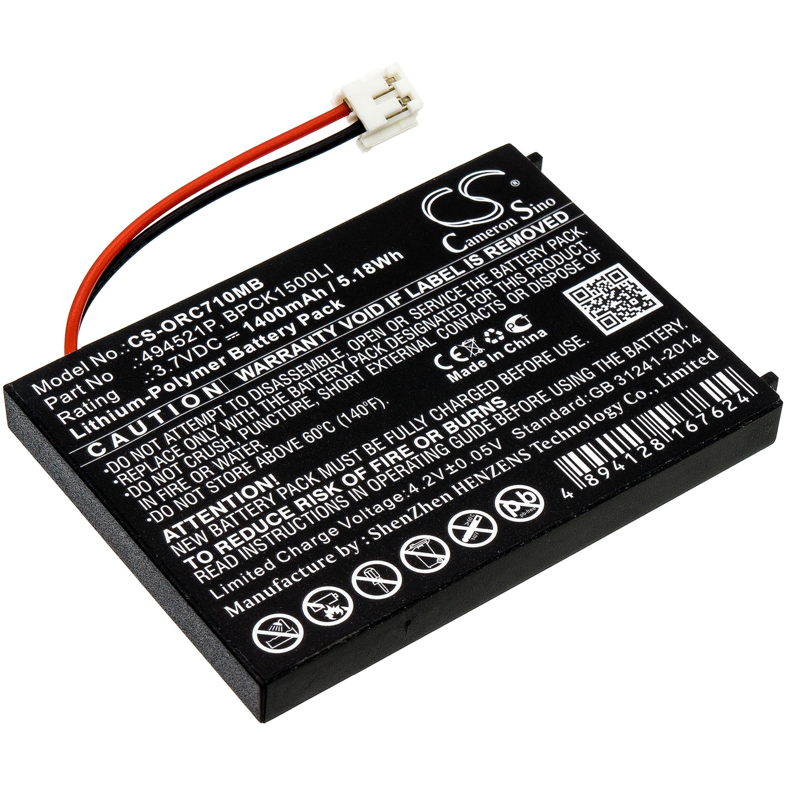Batteri til BabyPhone for Oricom SC720, SC710, SC703 og andre.