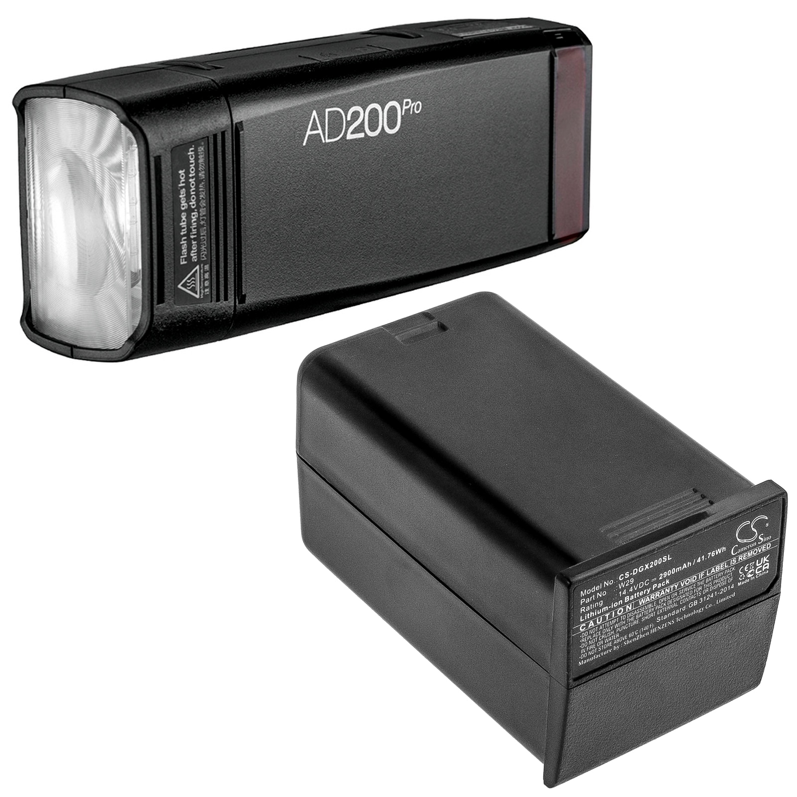 Batteri for stroboskopisk belysning for GODOX AD200, AD200 Pro
