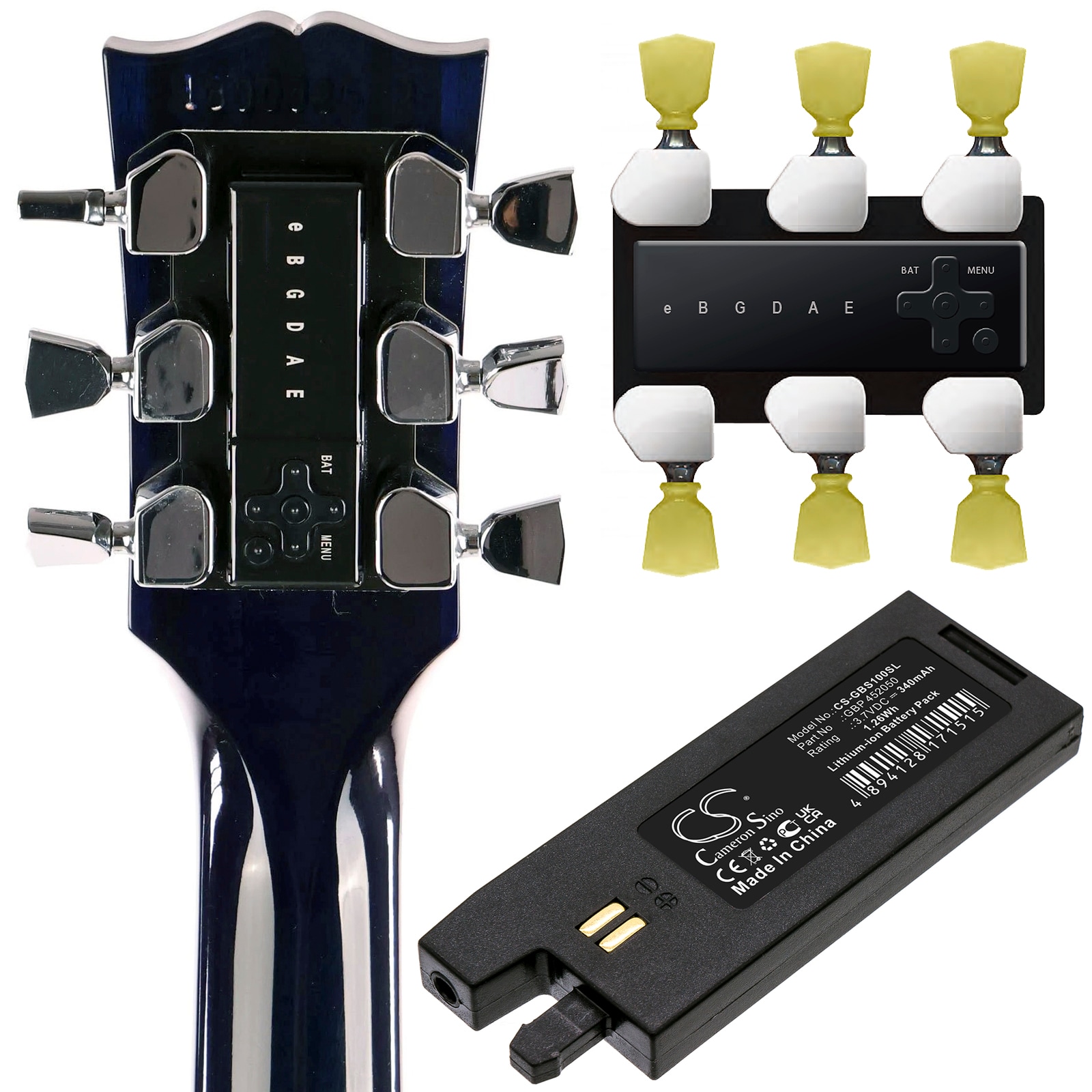 Batteri til elektronisk tuner for Gibson G-FORCE Auto-Tuner, GForce etc.