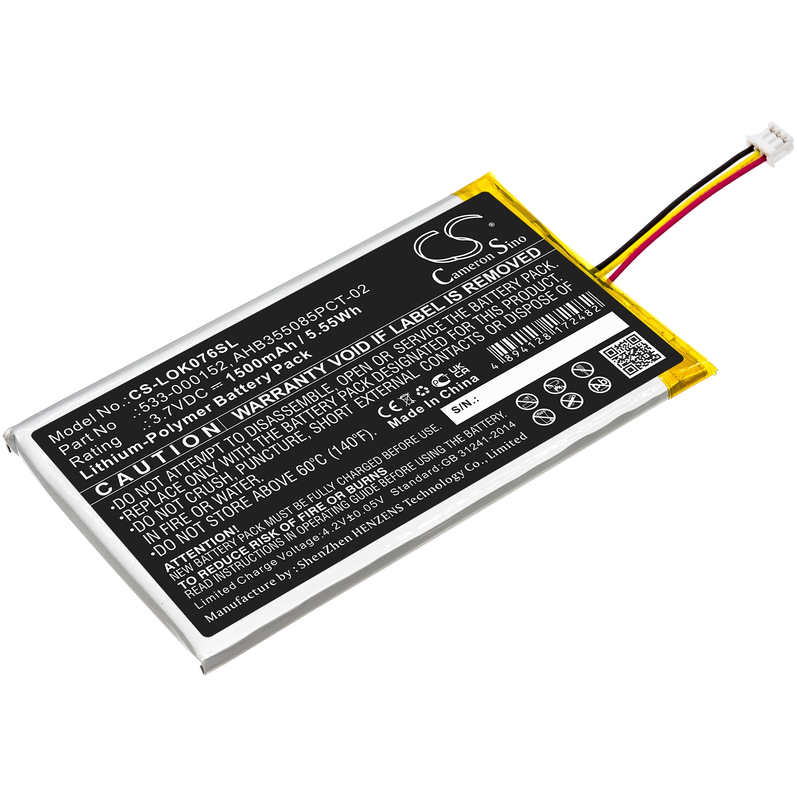 Batteri for tastatur, mus for Logitech G913, G913 TKL, YR0076 og andre.
