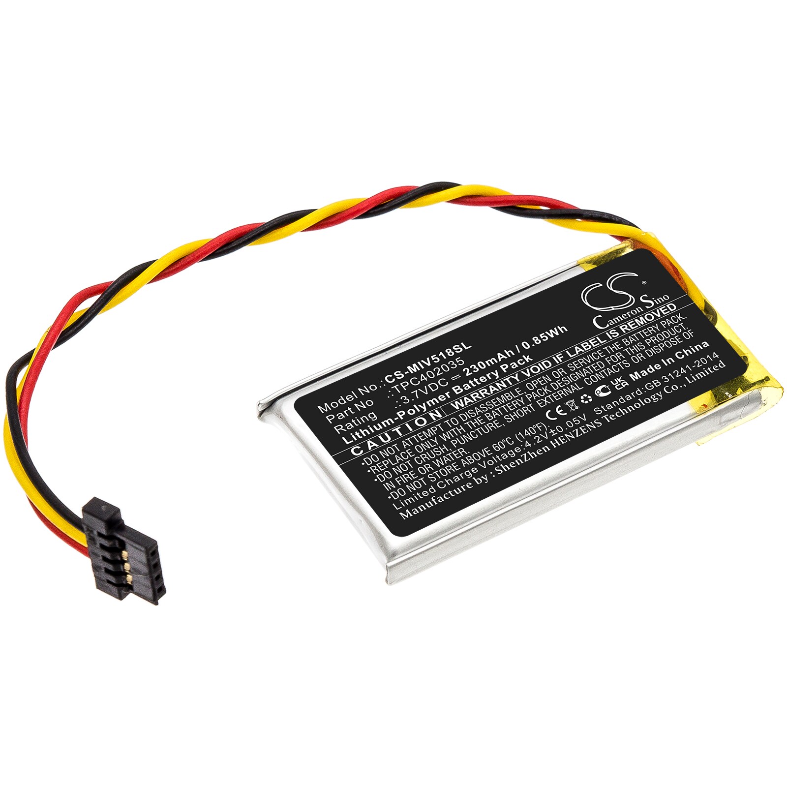 Bilkamera-batteri for Mio MiVue 508, MiVue 518, MiVue 538 og andre