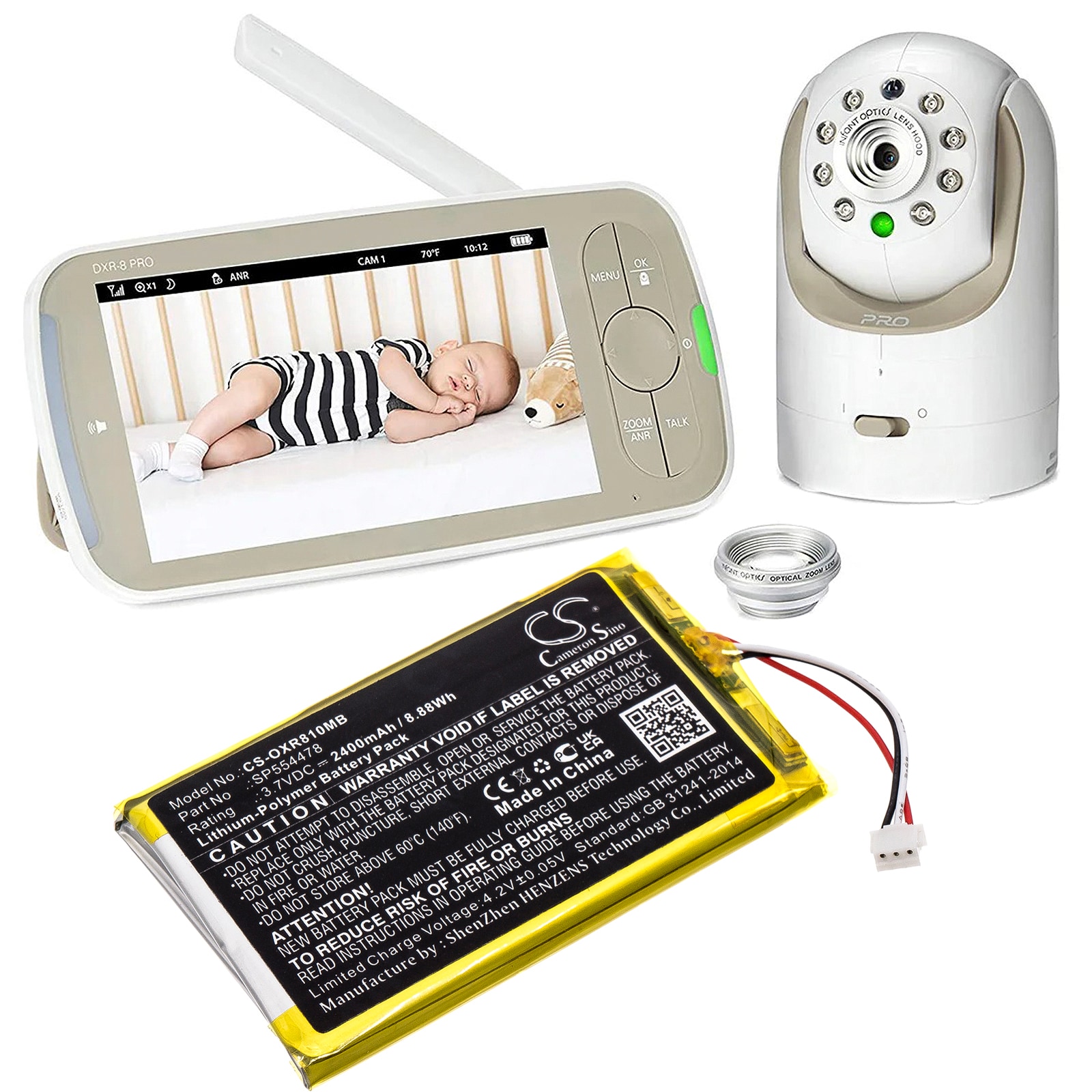 Batteri til BabyPhone for Infant Optics DXR-8 Pro