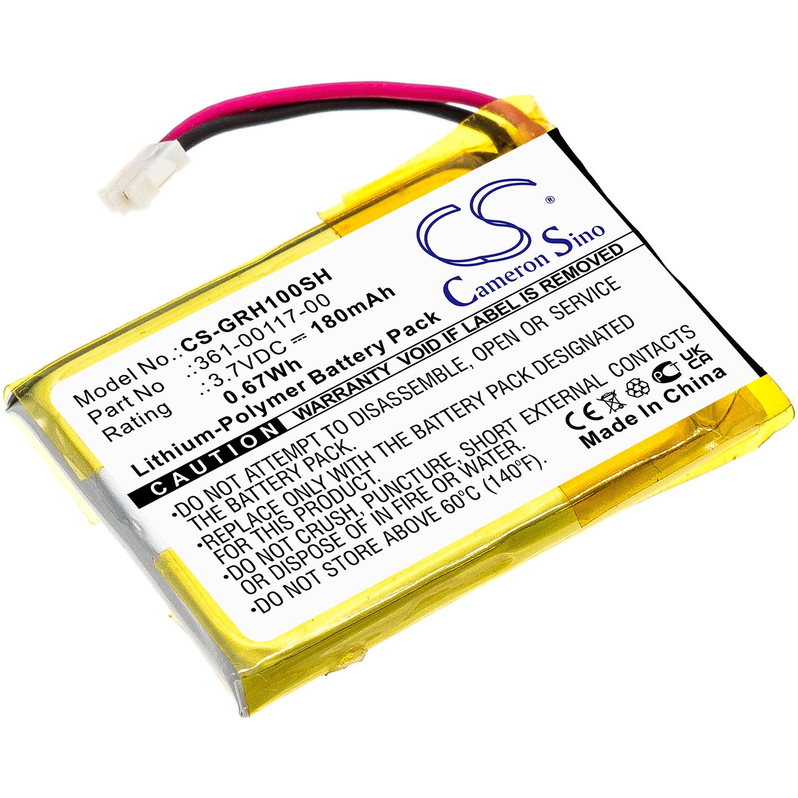 Batteri til smartklokke for Garmin Approach S10, Approach S20, Forerunner 35
