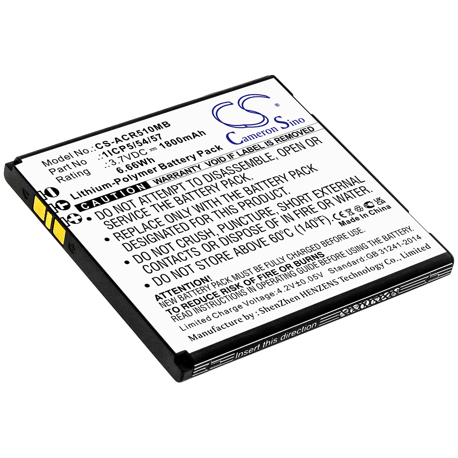 Batteri til BabyPhone for Angelcare AC517, AC417, AC510 osv.