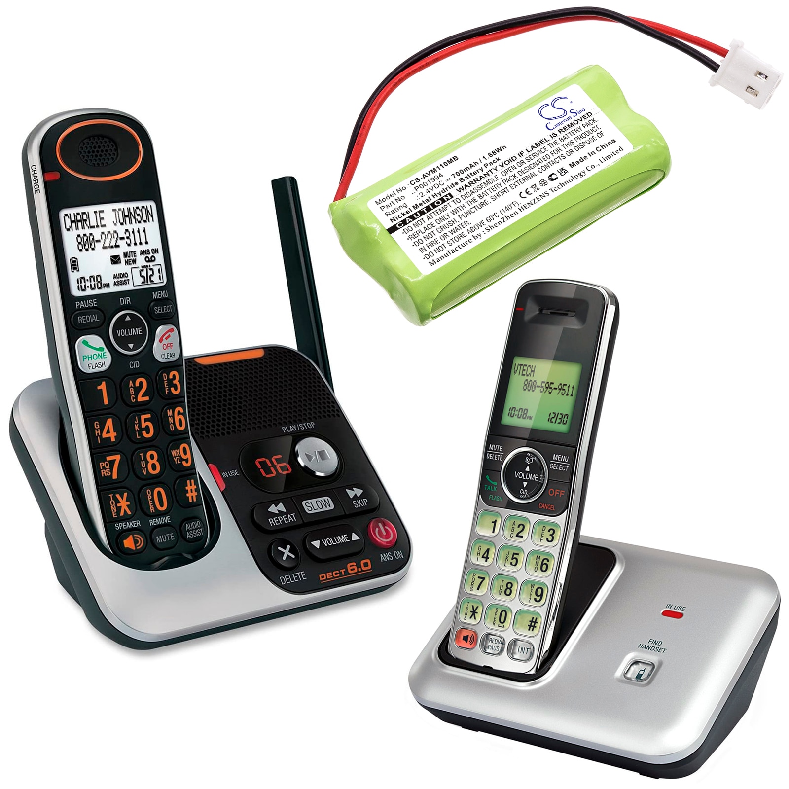 Batteri til BabyPhone for VTech DM221, DM222, DM221-2 og andre.