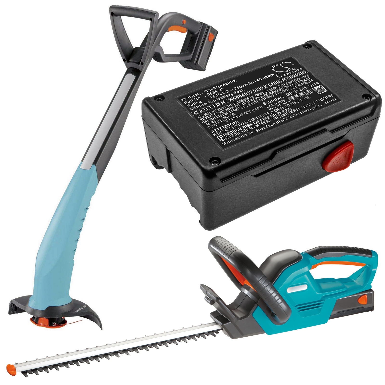 Batteri til hageredskaper for Gardena Turbo Trimmer SmallCut 300 Accu, 648844 og andre.
