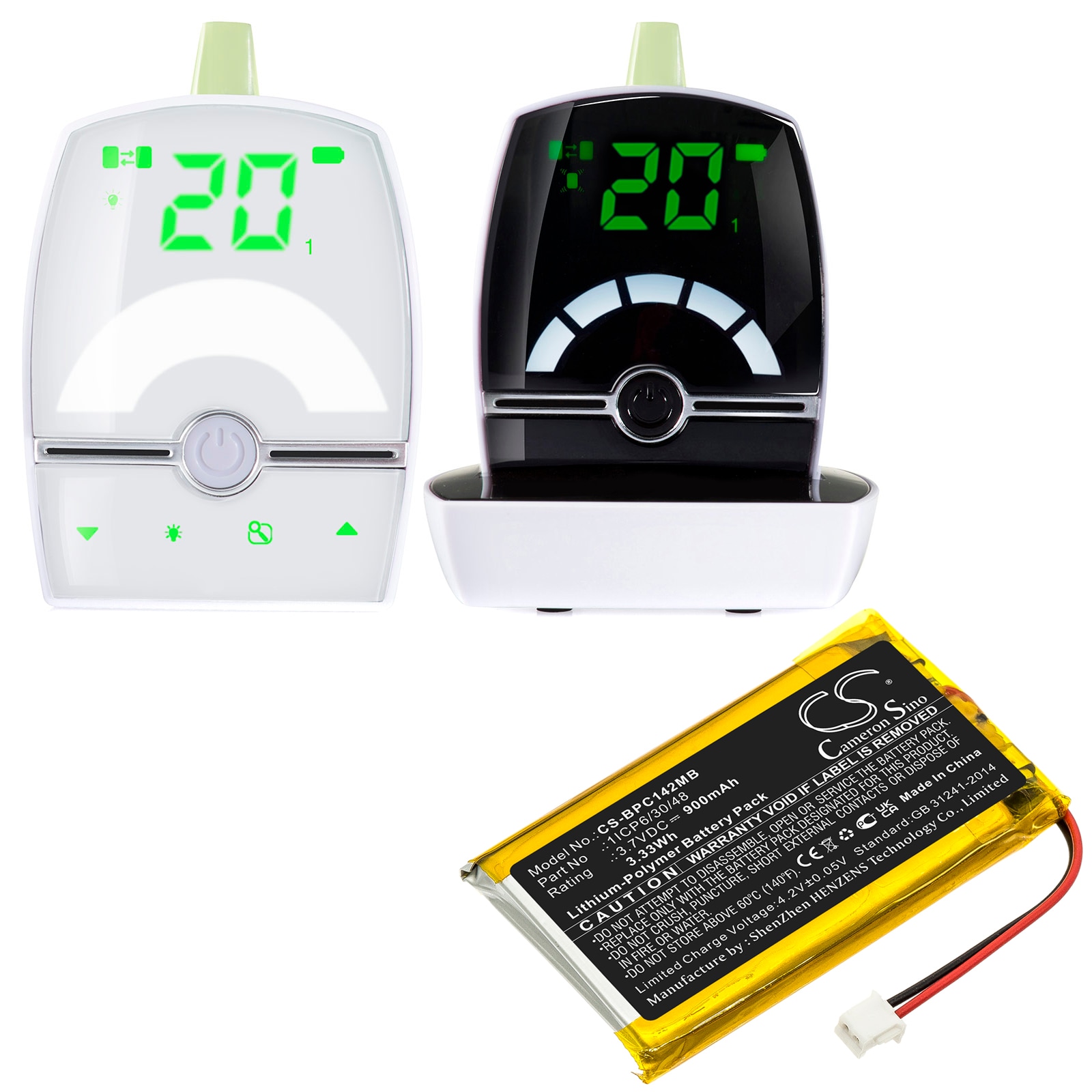 Batteri til BabyPhone for Babymoov Premium Care A014203, Camara YOO-See etc.