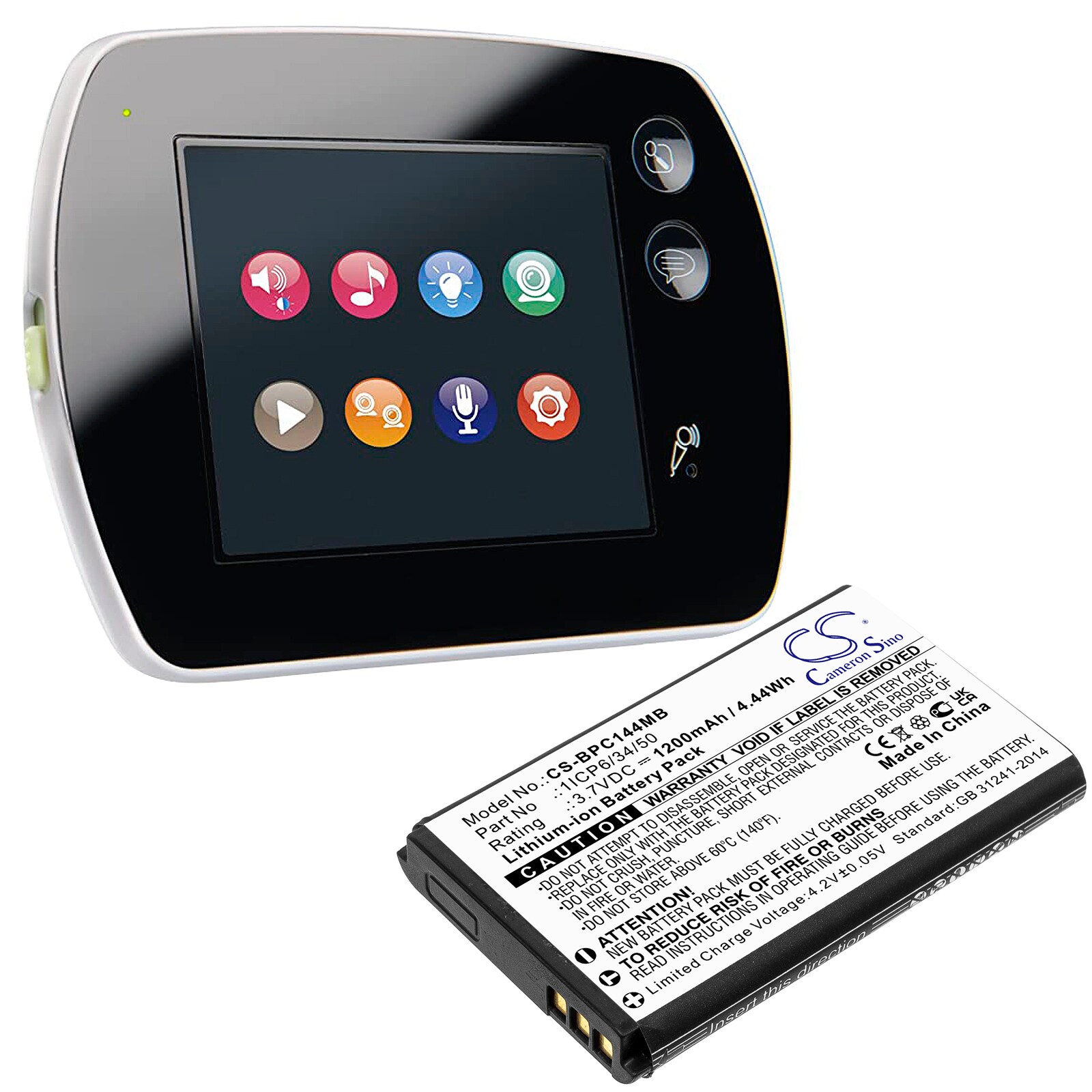 Batteri til BabyPhone for Babymoov berøringsskjerm A014407, YOO-feel
