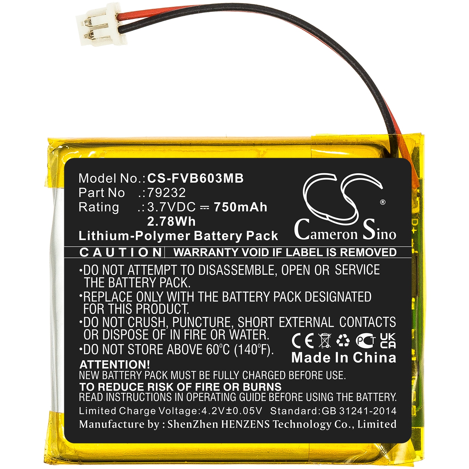 Batteri til BabyPhone for TakTark BM603