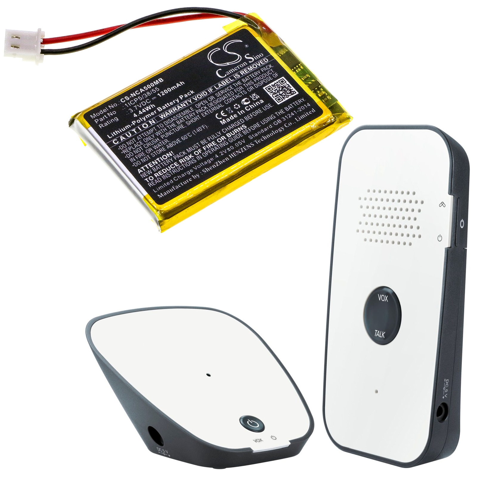 Batteri til BabyPhone for NUK ECO Control Audio 500, Eco Control Audio 530D+