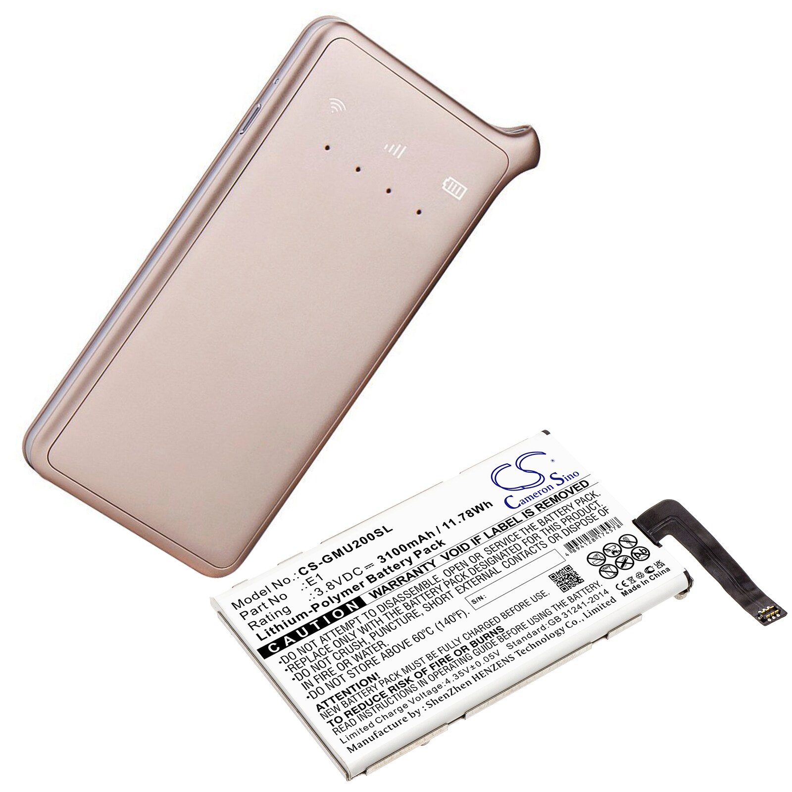 Batteri for hotspot for GlocalMe E1, U2, U2S osv.