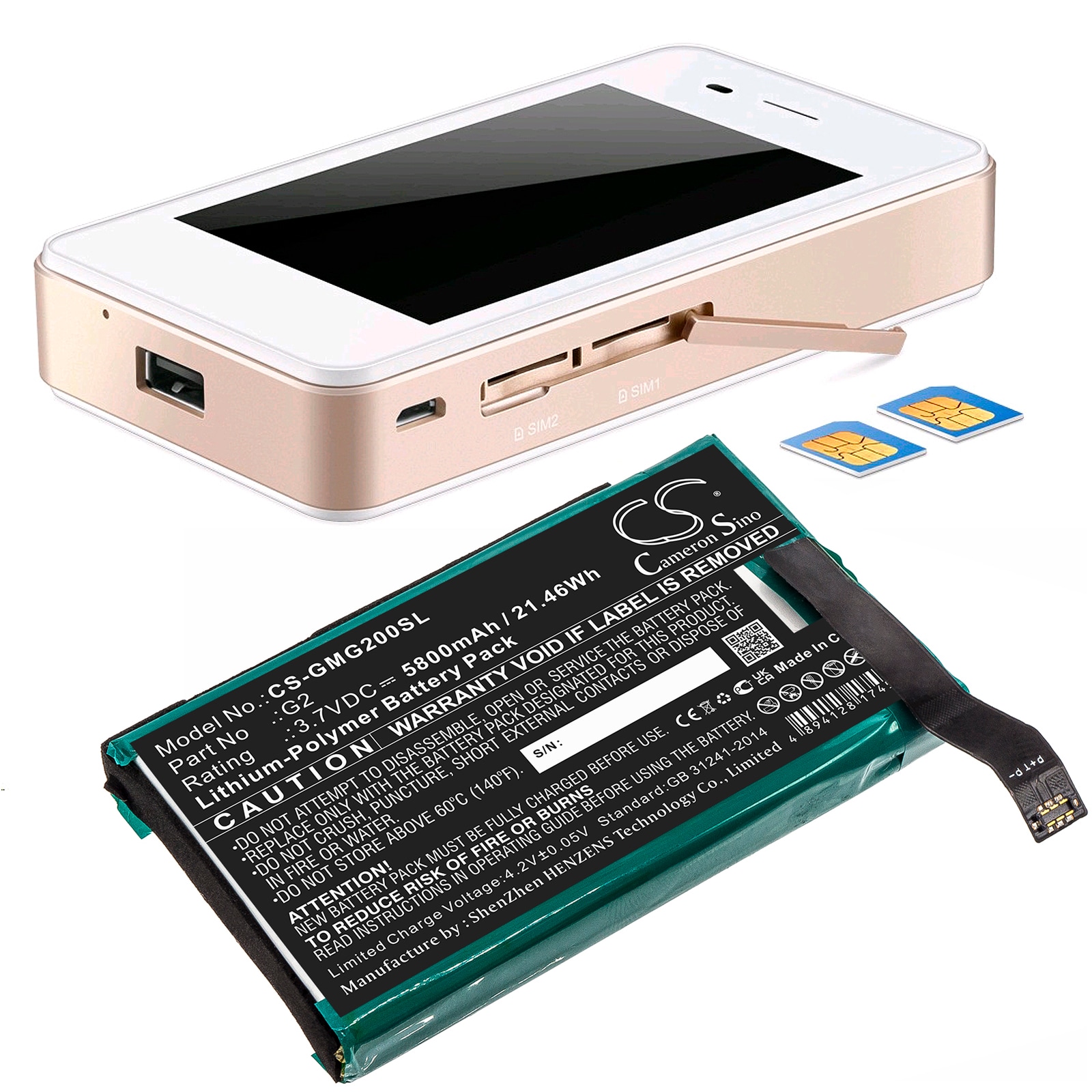 Batteri for Hotspot for GlocalMe G2