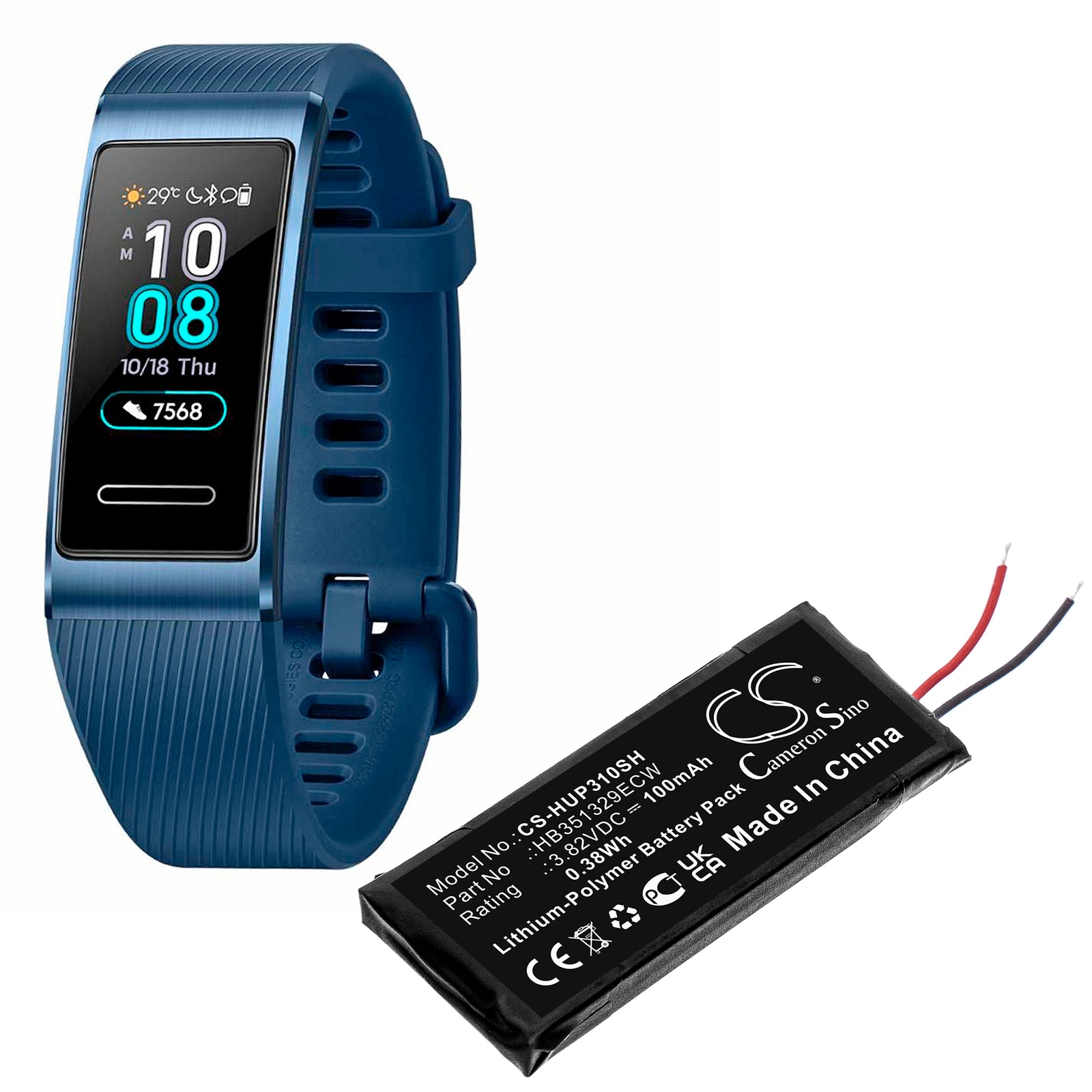 Batteri til smartklokke for Huawei Band 3 Pro