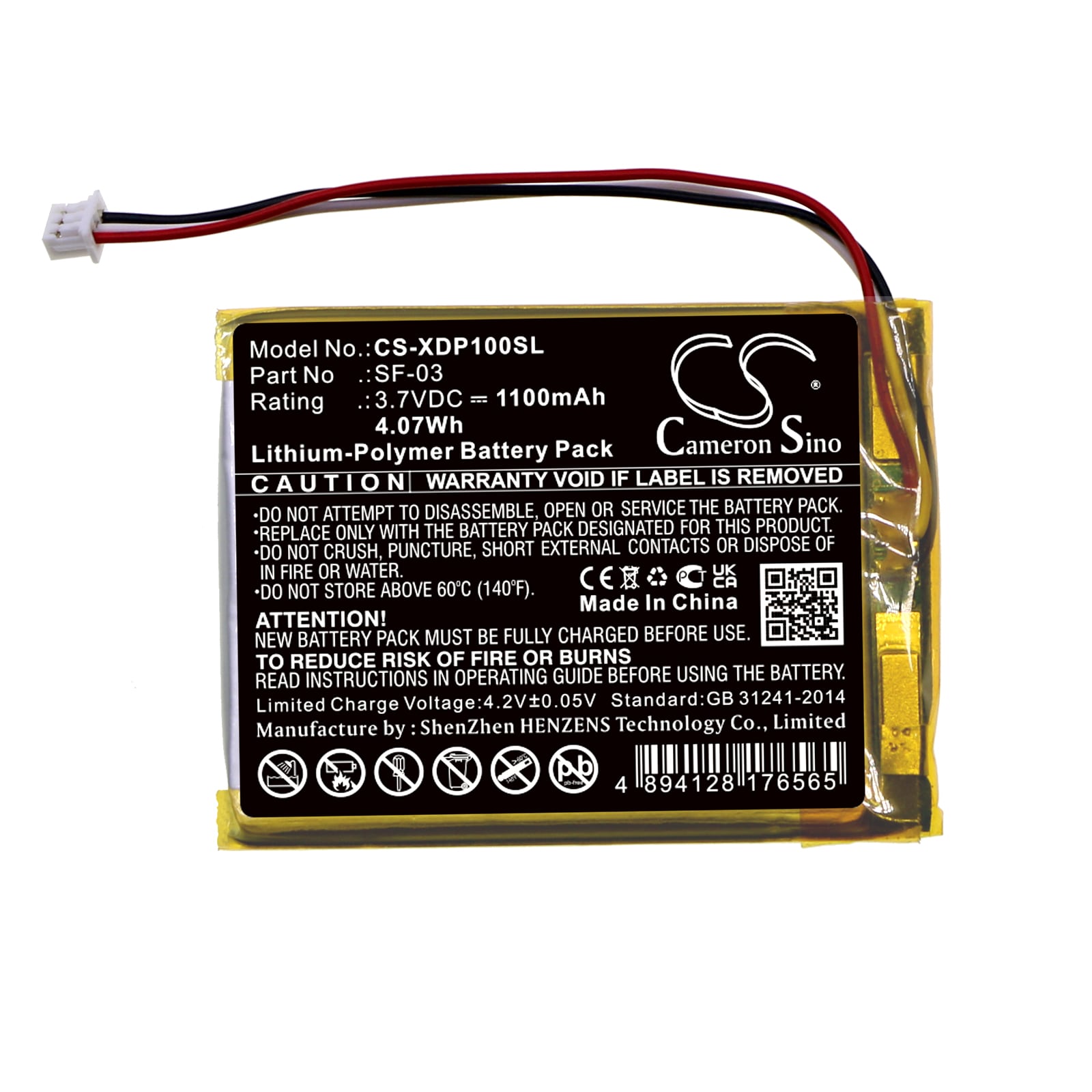 Batteri for DAB Digital for Sony XDR-P1DBP