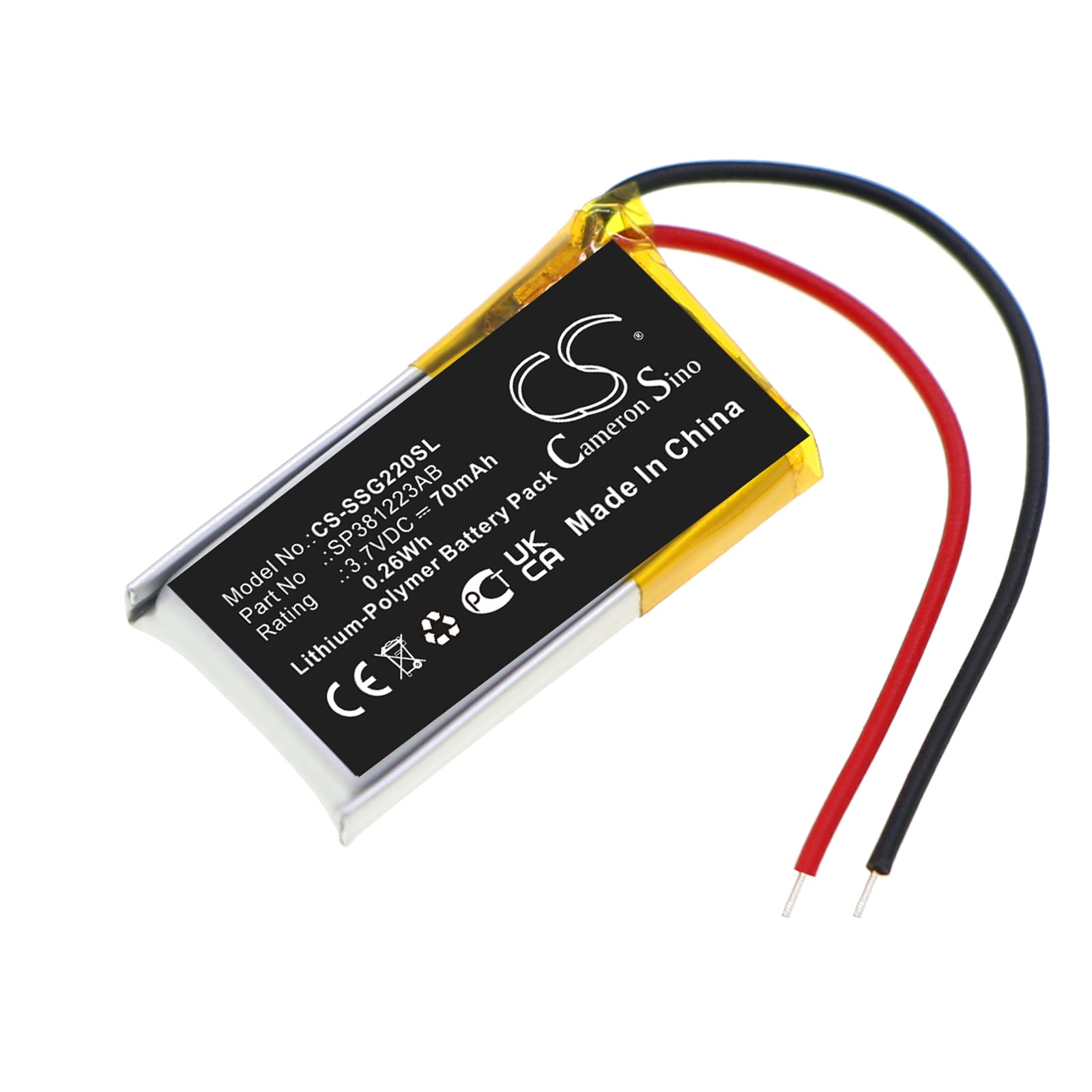 Batteri for 3D-briller for Samsung SG-2200AR 3D-briller og andre