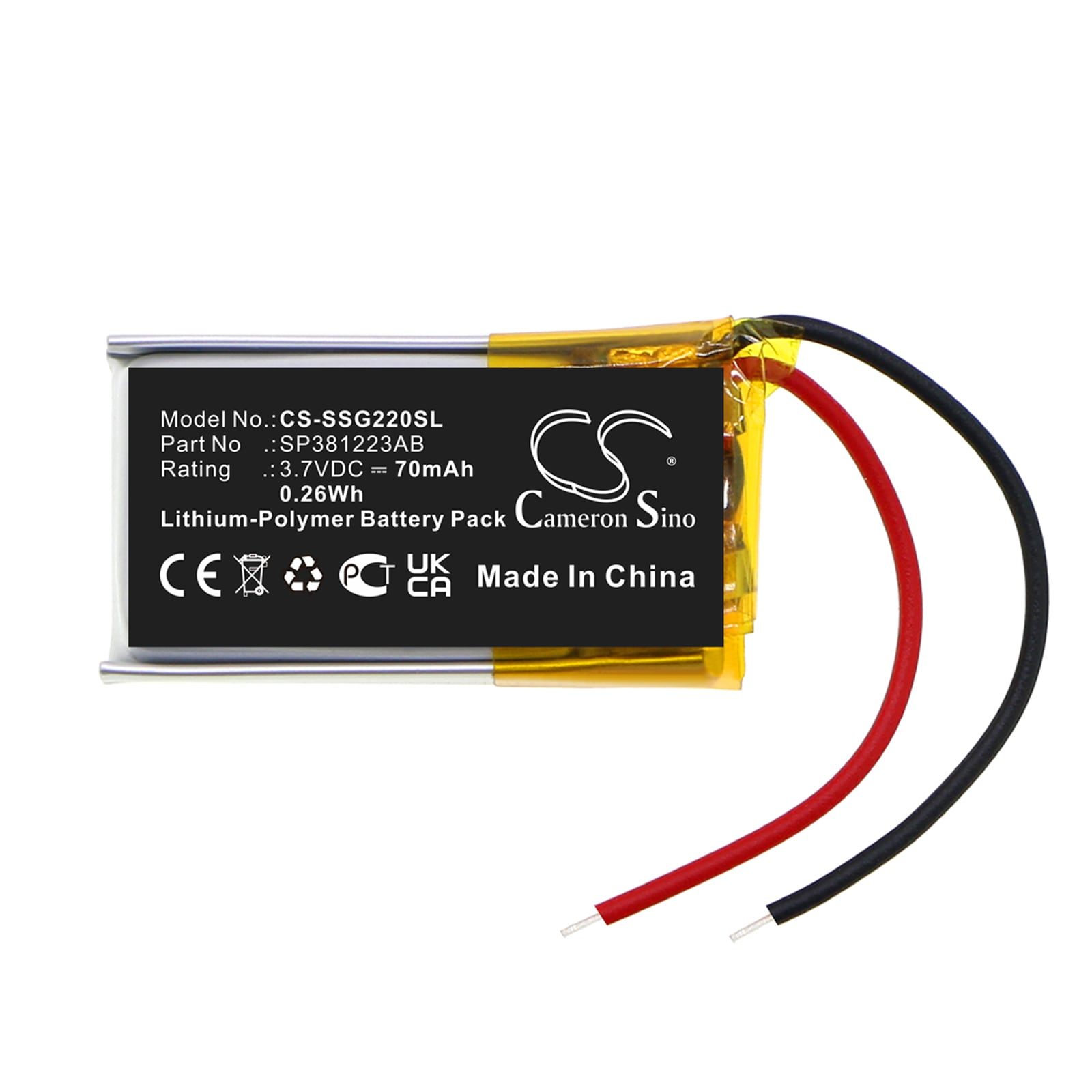 Batteri for 3D-briller for Samsung SG-2200AR 3D-briller og andre