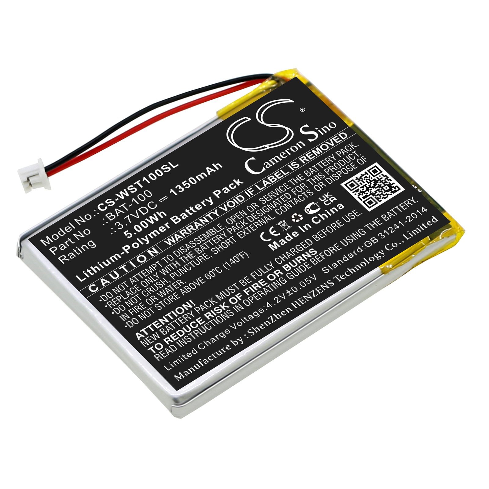 Batteri til forsterker for Williams Sound DLT100, Digi-Wave DLT 100 etc.