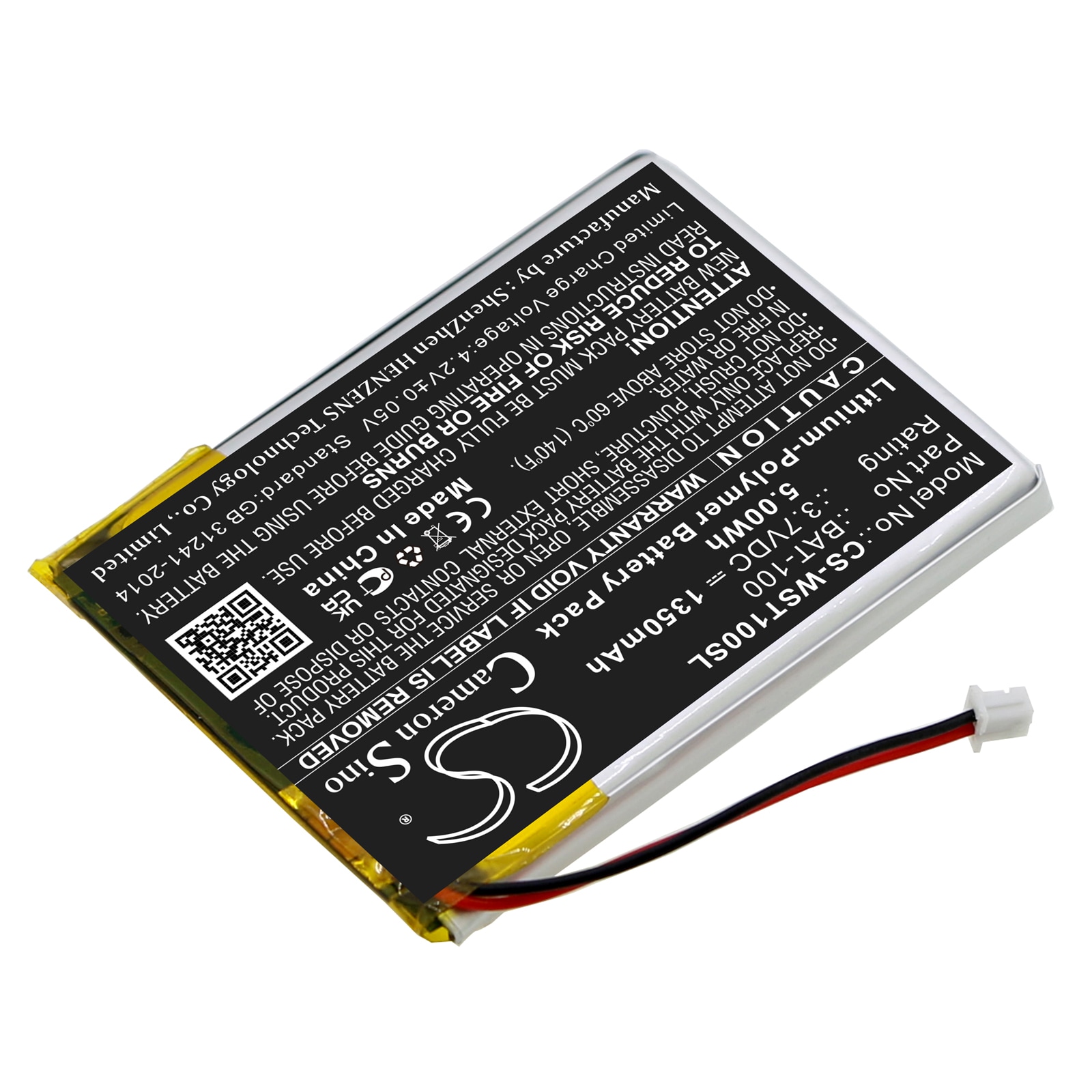 Batteri til forsterker for Williams Sound DLT100, Digi-Wave DLT 100 etc.