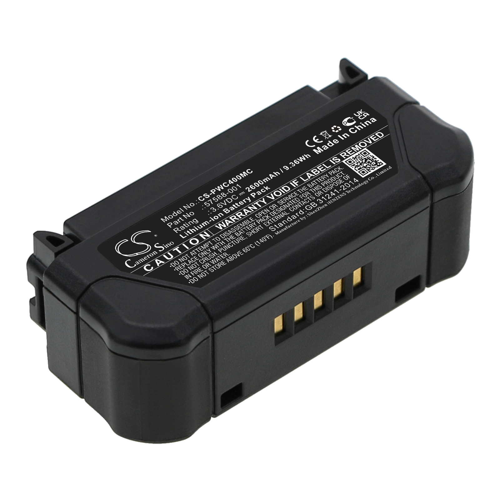 Batteri til kroppskamera for Panasonic WV-BWC4000, WV-BWC4000B, WV-BWC4000E og andre.