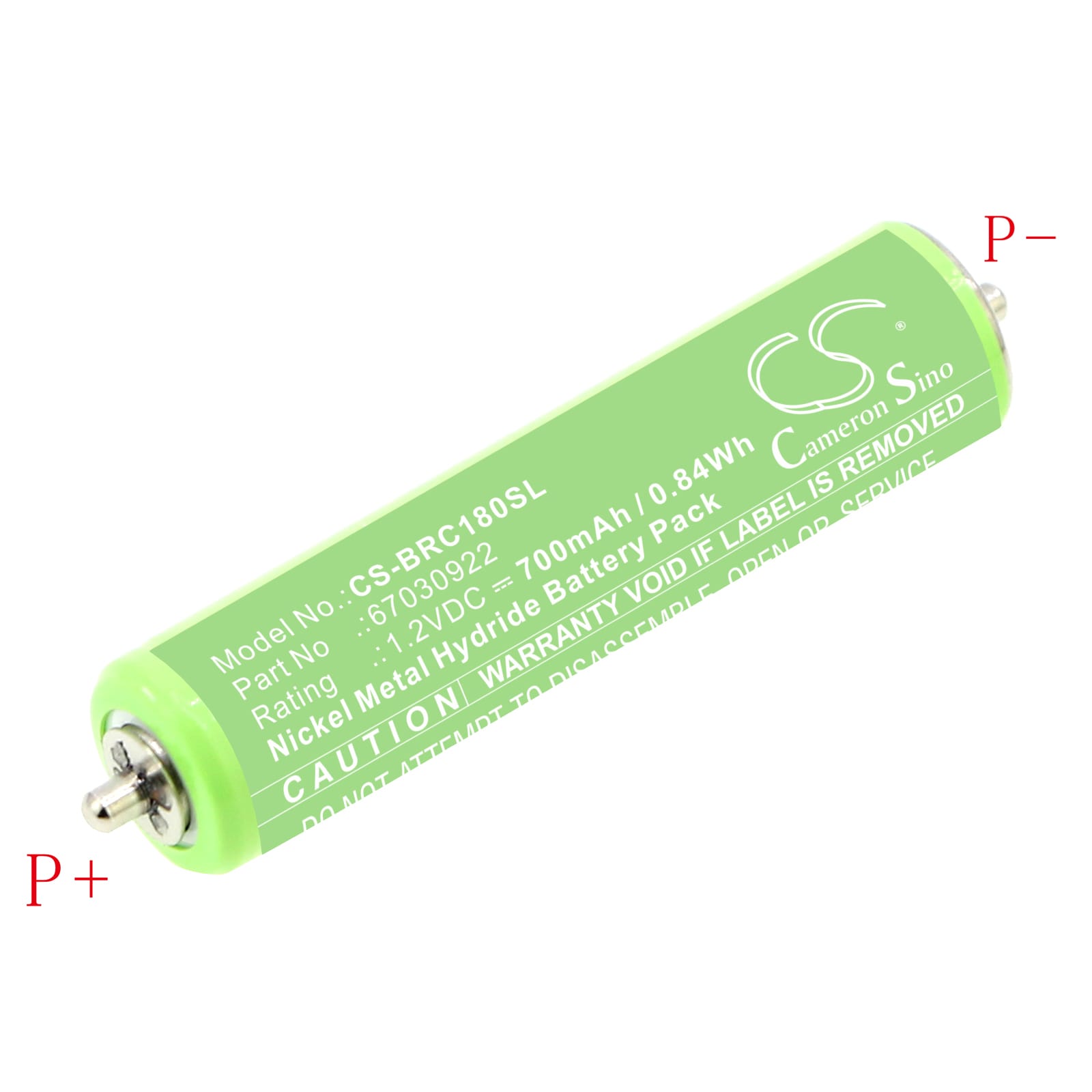 Batteri til barbermaskin for Braun 10B, 20B, 180 etc.