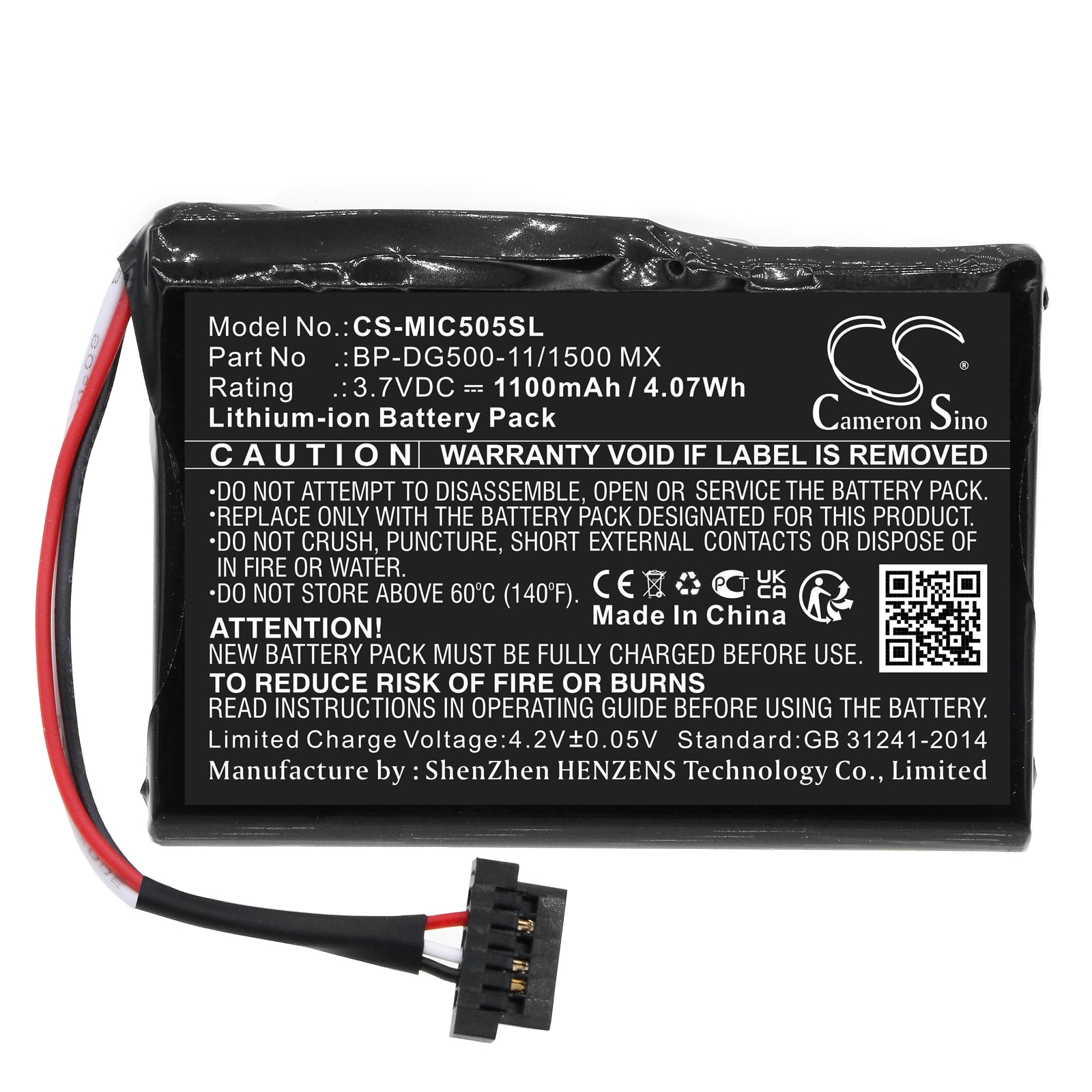 Dashcam-batteri for Mio cyclo 505 HC, cyclo 500 HC