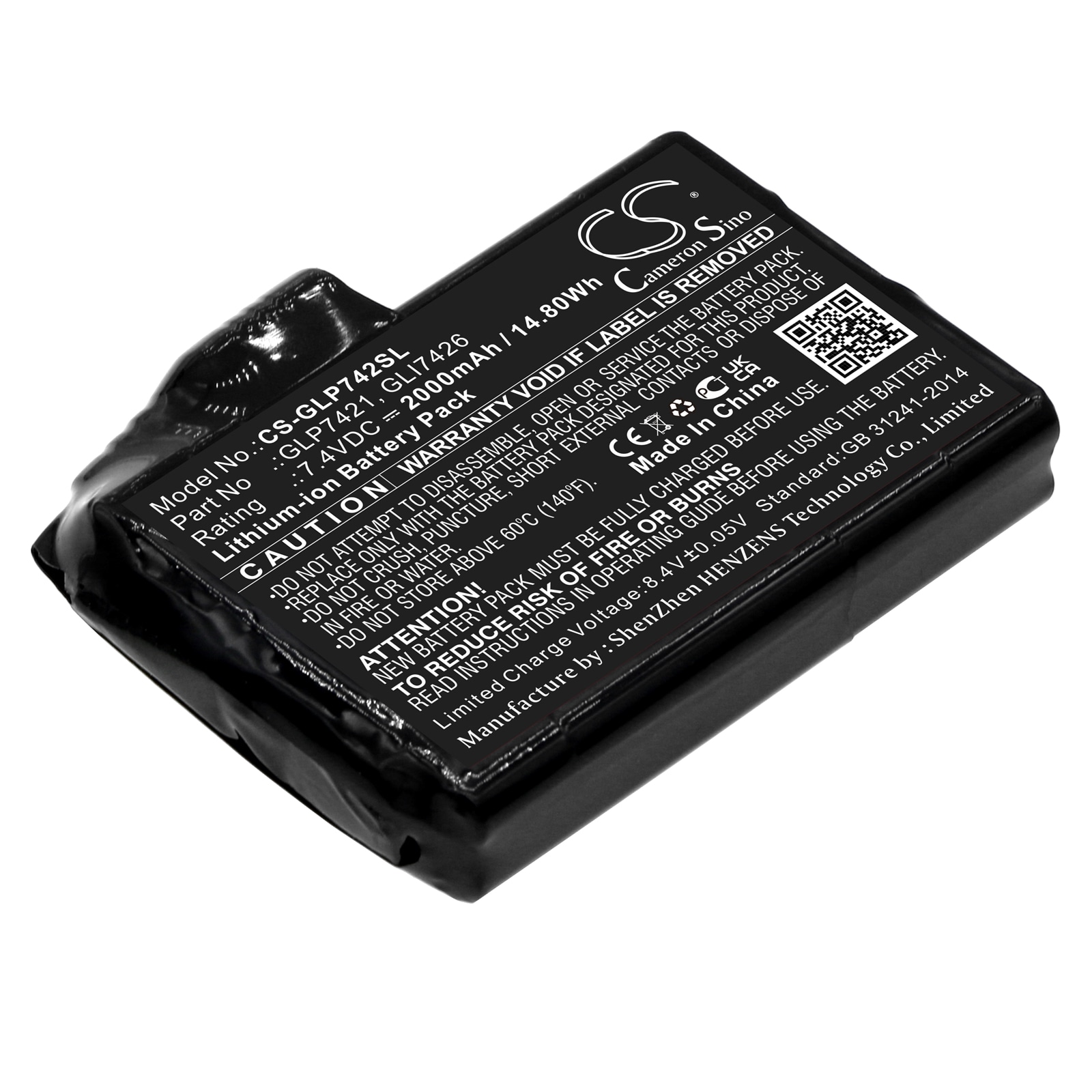 Batteri for oppvarmede klær til Glovii Universal Hansker, GXR, GXB etc.