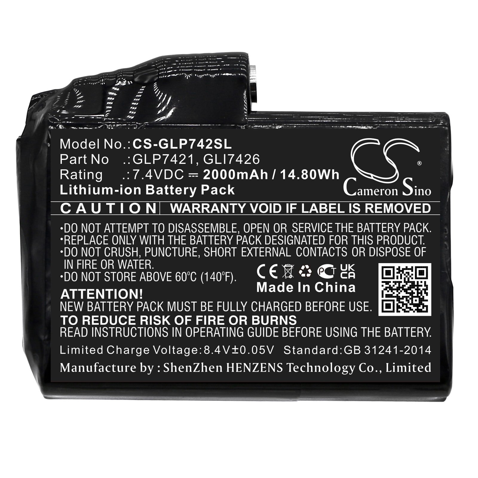 Batteri for oppvarmede klær til Glovii Universal Hansker, GXR, GXB etc.