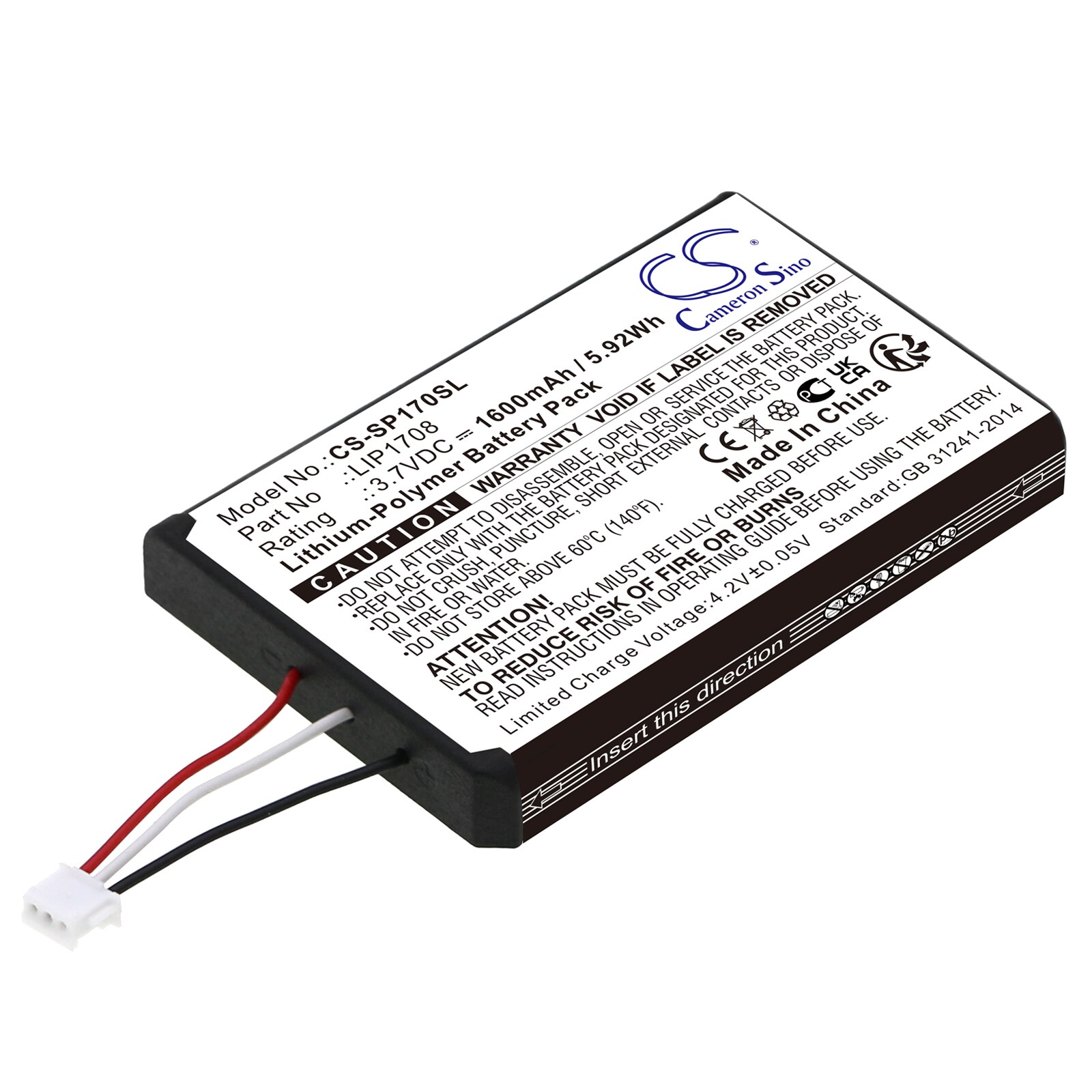 Batteri til spillkonsoll for Sony PS5 DualSense, CFI-1015A, CFI-ZCT1W