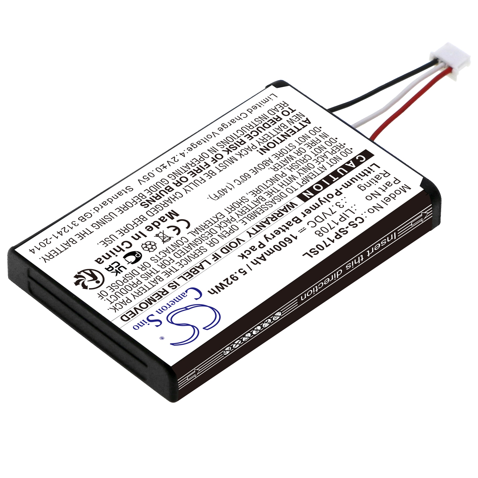Batteri til spillkonsoll for Sony PS5 DualSense, CFI-1015A, CFI-ZCT1W